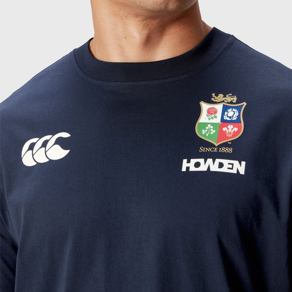 Canterbury British & Irish Lions Men's Cotton T-Shirt - Navy Blue Rugby Jersey for Fans & Players - Perfect for Game Day & Casual Wear