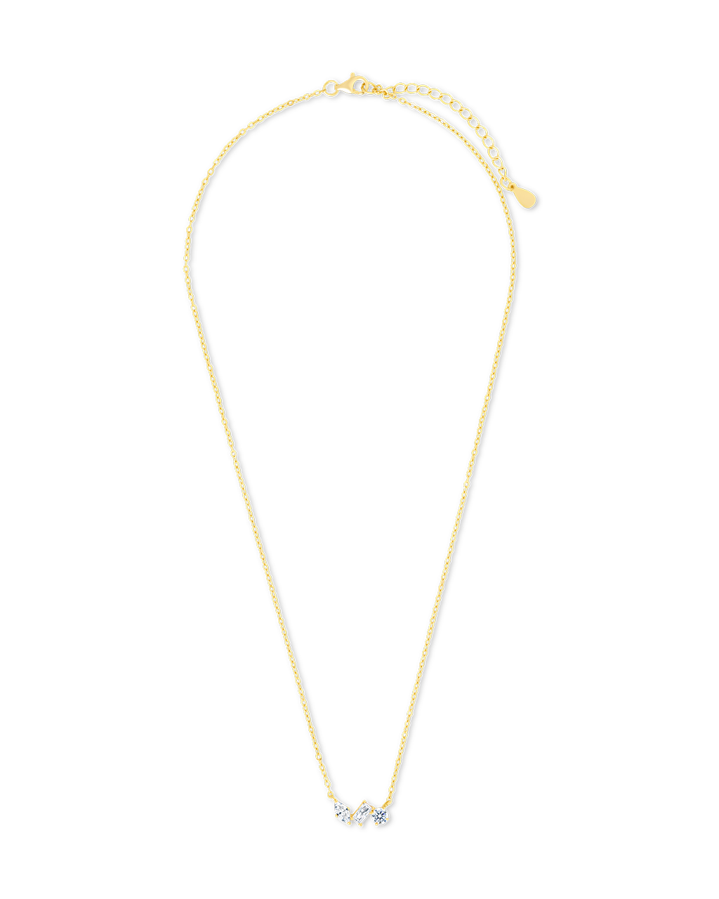 Exquisite Sterling Silver Trio Cut Pendant Necklace - Elegant Jewelry Gift for Women - Perfect for Weddings, Anniversaries & Special Occasions