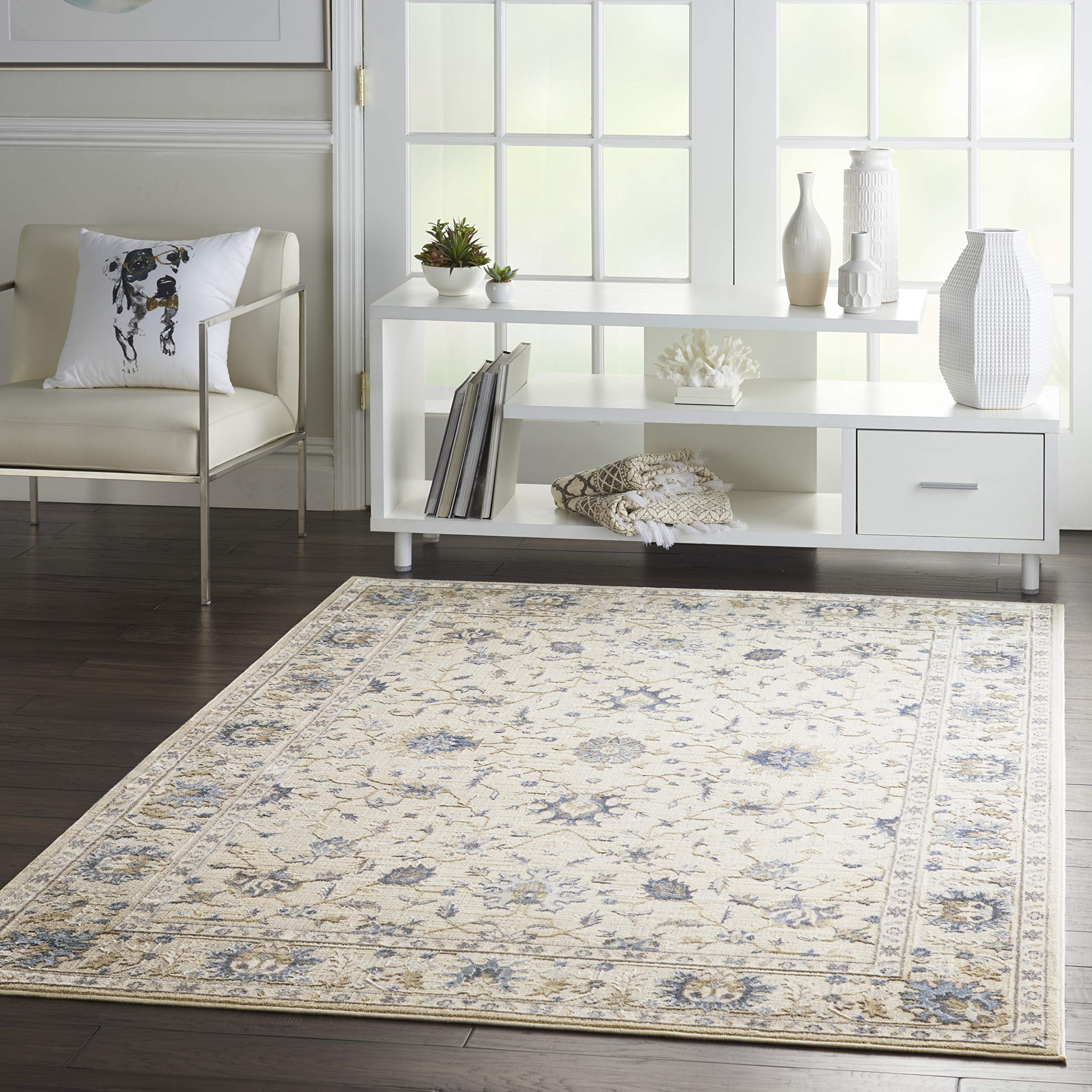 Nourison Sleek Textures Traditional Ivory 3'11