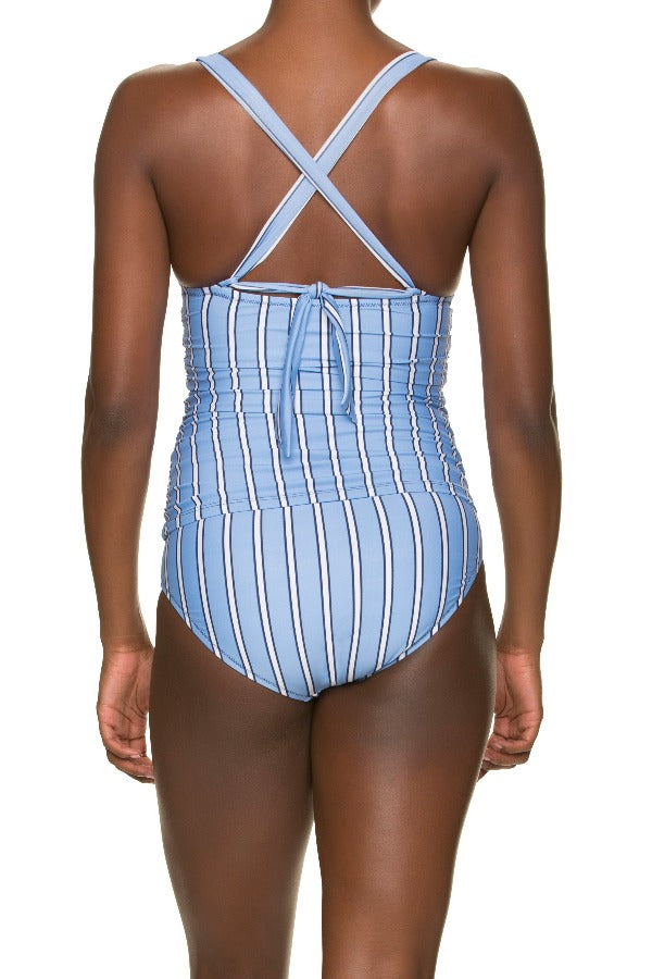 Bold Stripe Convertible Tankini Top - Adjustable Swimwear for Women | Perfect for Beach, Pool, and Vacation