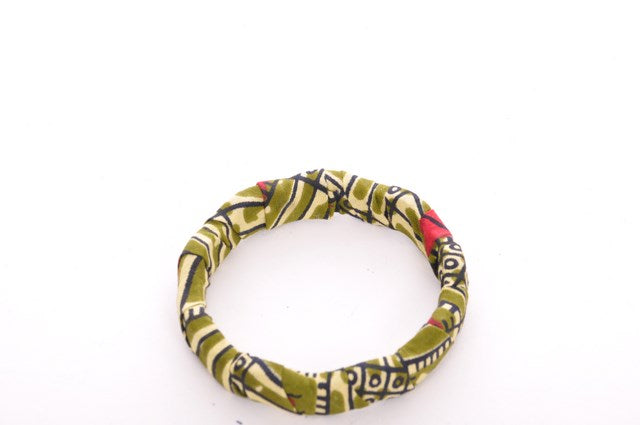 Stylish Green and Red African Print Bangle DPBG3008A - Perfect for Women's Fashion Accessories, Boho Chic Outfits, and Cultural Events