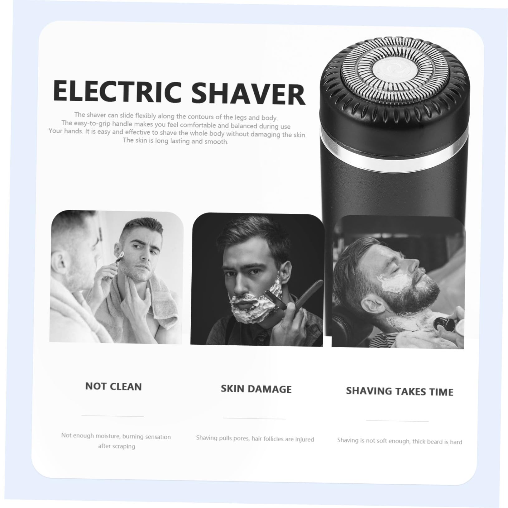 FRCOLOR Men's Electric Shaver - Travel & Bikini Trimmer for Smooth Shaving
