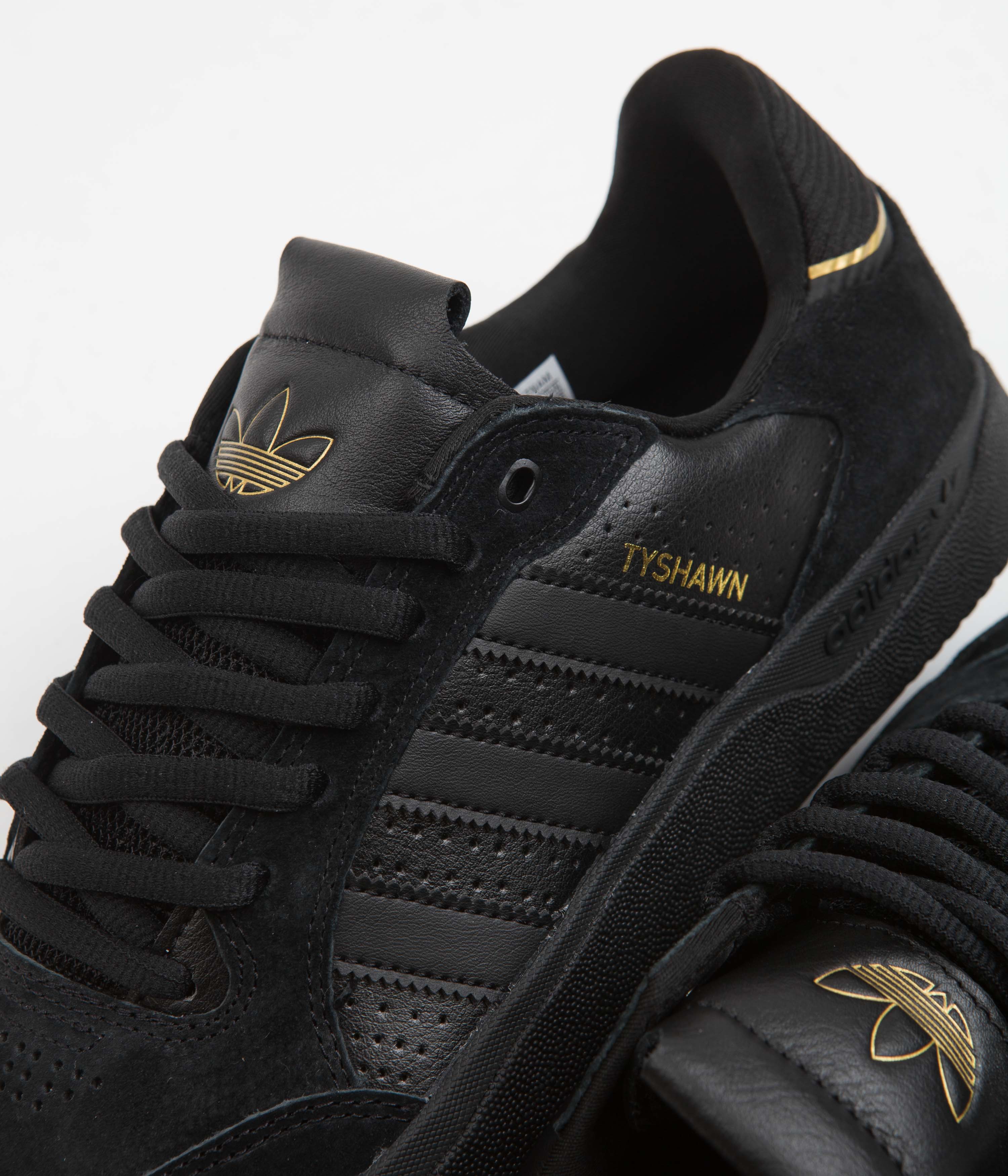 Adidas Tyshawn Low Shoes for Men - Core Black/Gold Metallic Basketball Sneakers | Lightweight & Comfortable for Casual Wear, Street Style & Gym Workouts