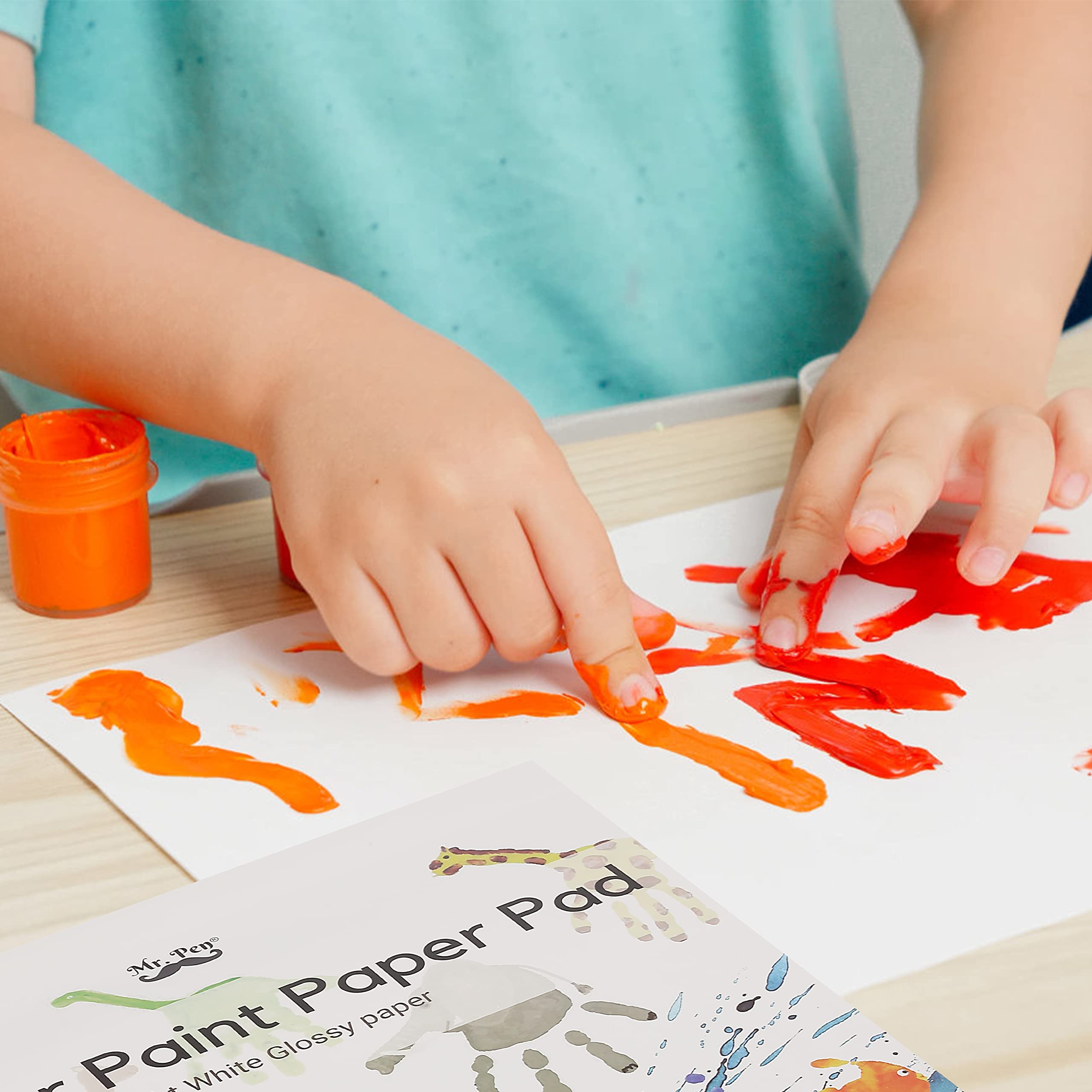 Mr. Pen Finger Paint Paper for Kids & Toddlers, 11 x 14 Inches, 22 Sheets - Non-Toxic Art Paper for Creative Painting, Classroom & Home Activities, Mess-Free Fun for Children's Art Projects