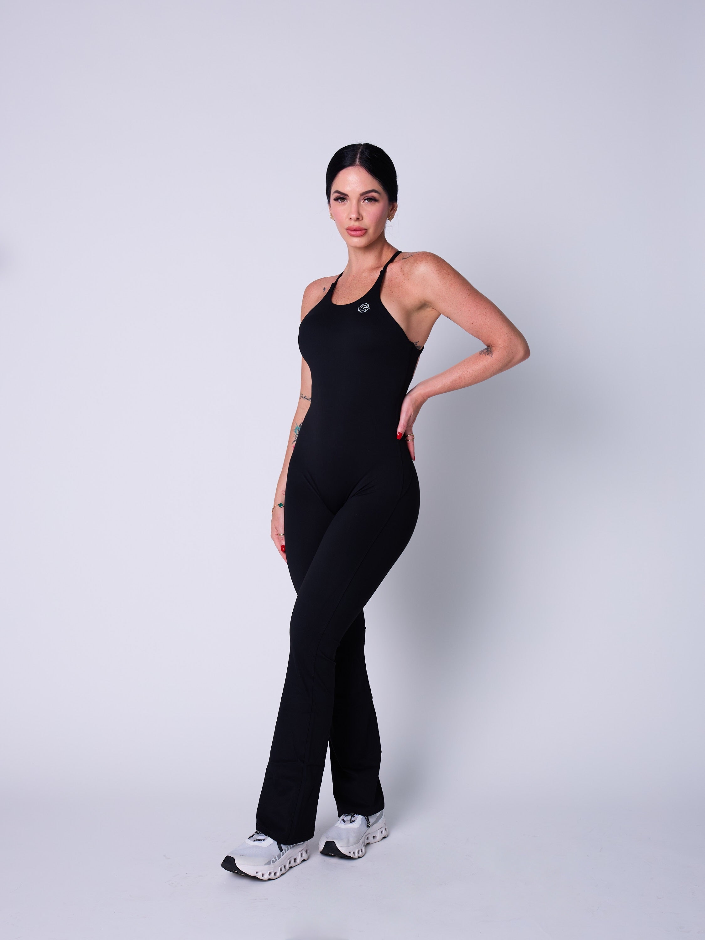 Elegant Flare Jumpsuit for Women - Vintage Inspired High Waist Wide Leg Romper - Perfect for Date Night, Office Wear & Special Occasions