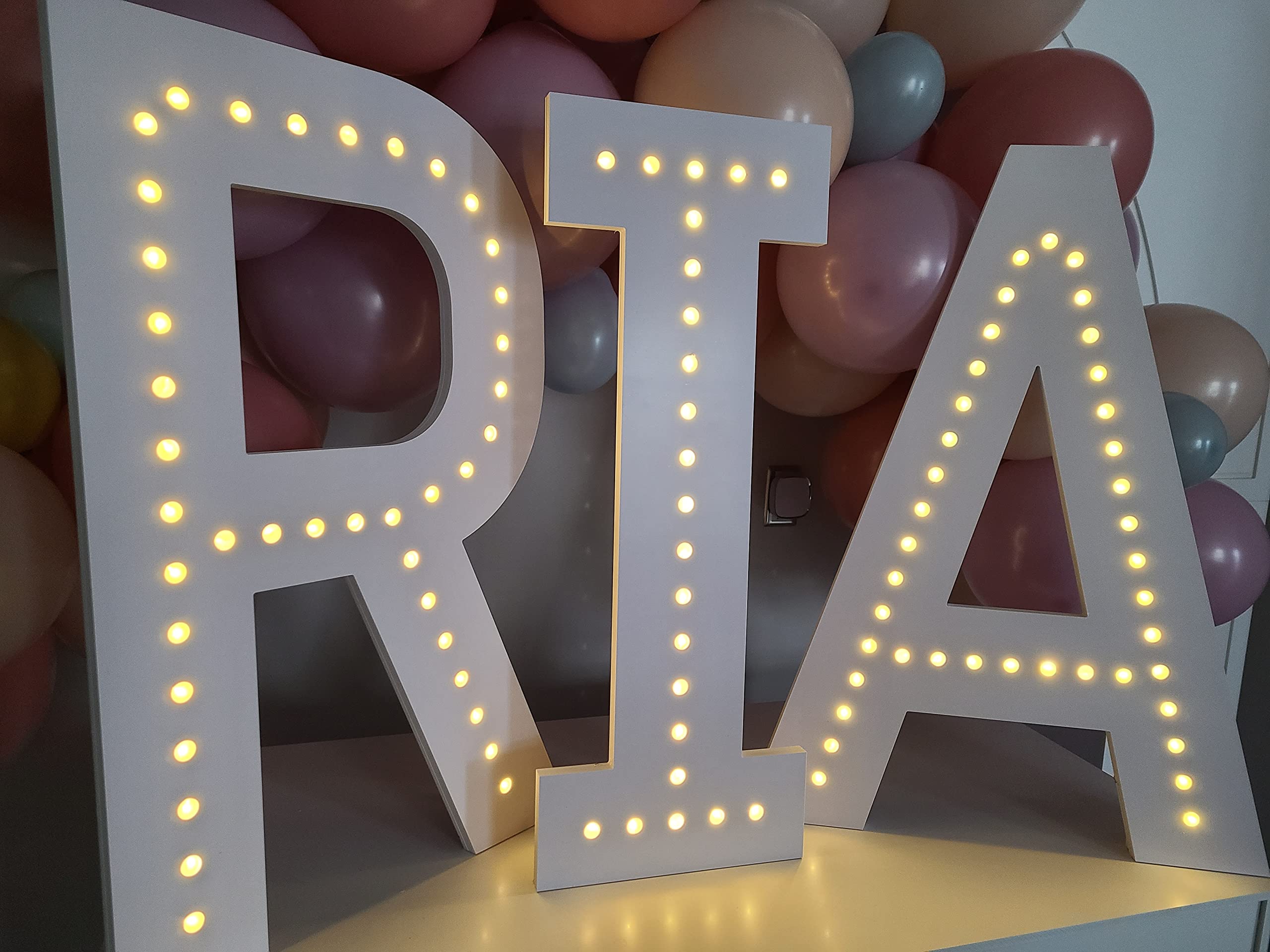 Battery Powered Marquee Letters - Light Up Alphabet & Numbers with LED Lights for Home Decor, Wedding, Party, and Events (Letter A)