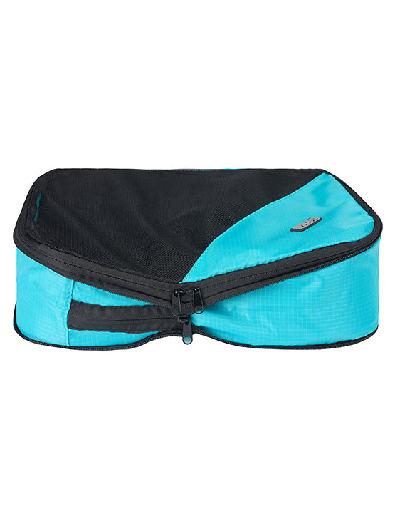 TOSCA TCA063 S 2PK Compression Cube Small Teal - Space Saving Travel Organizer for Clothes & Accessories - Perfect for Suitcase, Backpack & Closet Storage