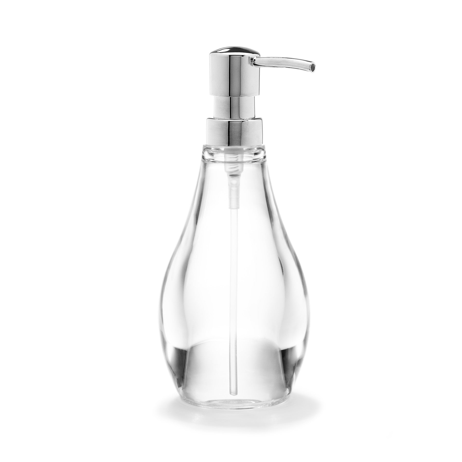 Premium Glass Soap Dispenser - Elegant Droplet Design for Bathroom, Kitchen & Sink Countertop | Leak-Proof & Durable Liquid Hand Soap Pump for Home & Office Use