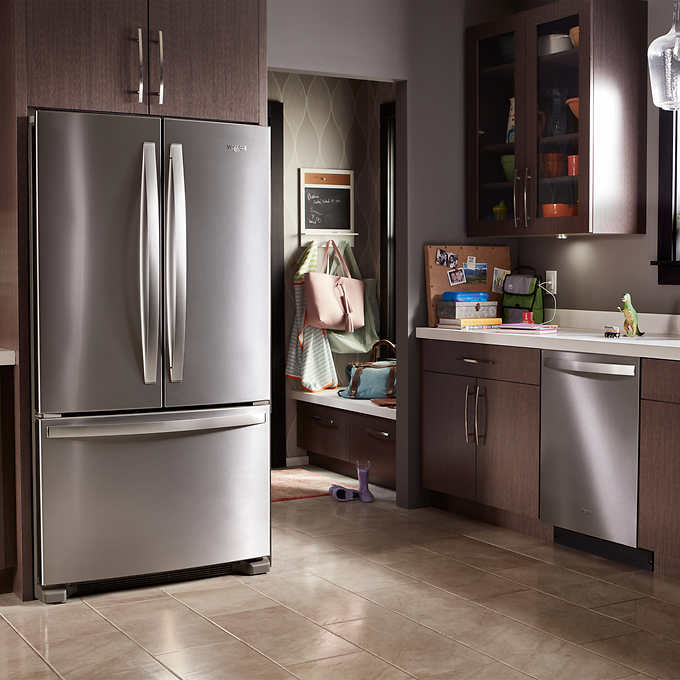 25 cu. ft. 36 Inch Wide French Door Refrigerator - Energy Efficient Stainless Steel Smart Fridge with Ice Maker & Water Dispenser - Perfect for Modern Kitchens & Large Families