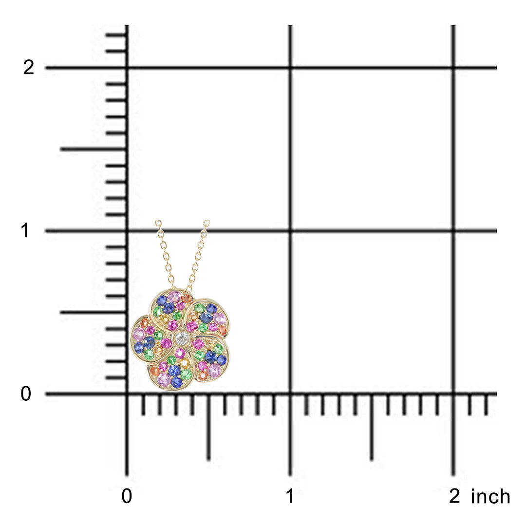 Exquisite Multi-Color Sapphire Flower Pendant Necklace for Women | Elegant Jewelry Gift for Birthday, Anniversary & Valentine's Day | Perfect for Weddings, Parties & Special Occasions