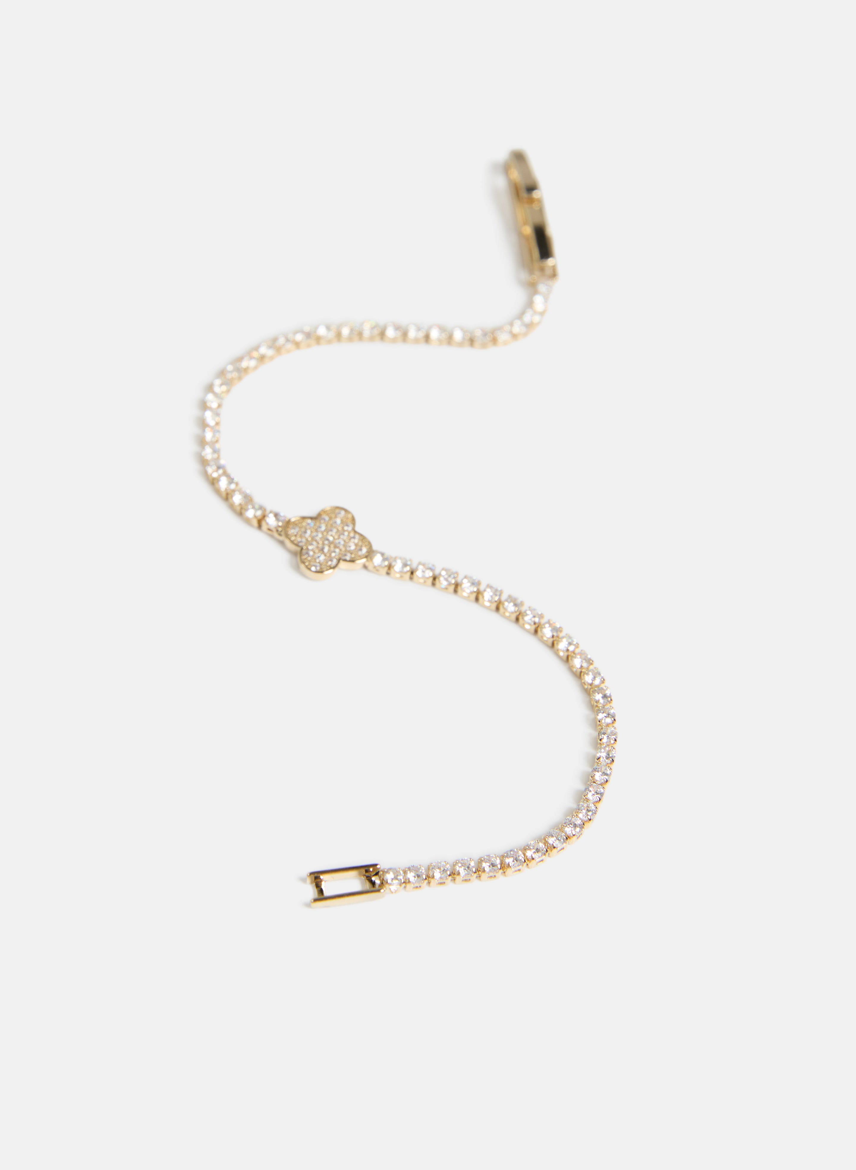 Elegant Cubic Zirconia Clover Insert Bracelet - Dainty 4-Leaf Clover Charm Jewelry for Women - Perfect for Everyday Wear, Gift Giving & Special Occasions