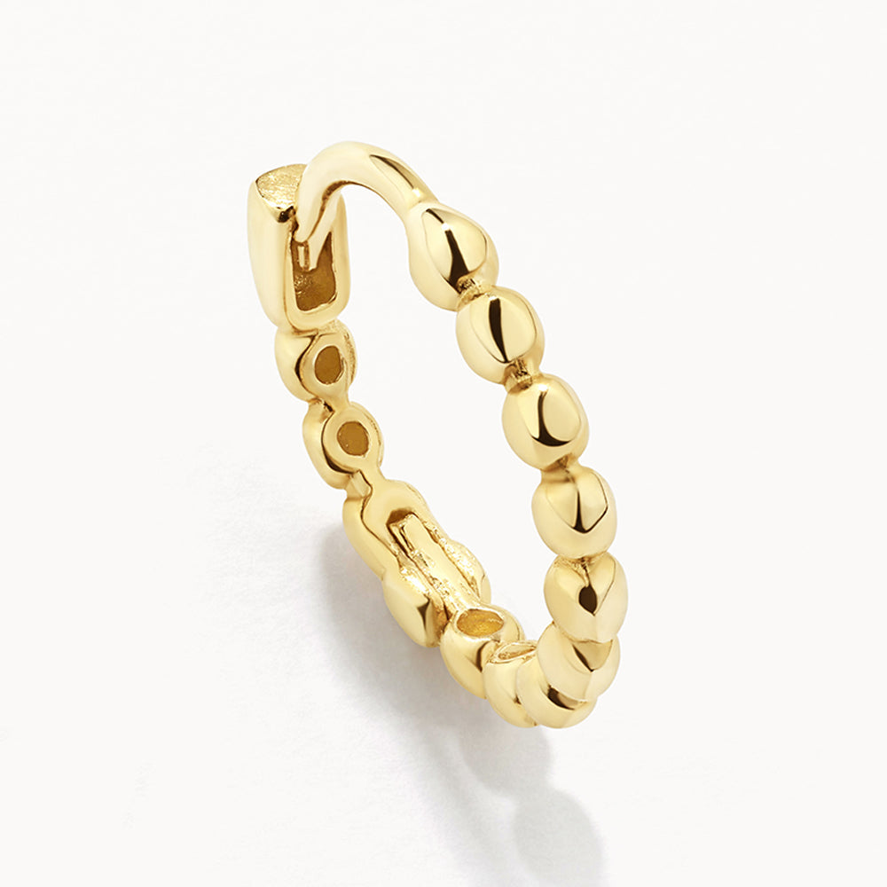 10k Gold Beaded Huggie Earrings - Elegant & Dainty Hoop Earrings for Women, Perfect for Everyday Wear, Parties & Special Occasions
