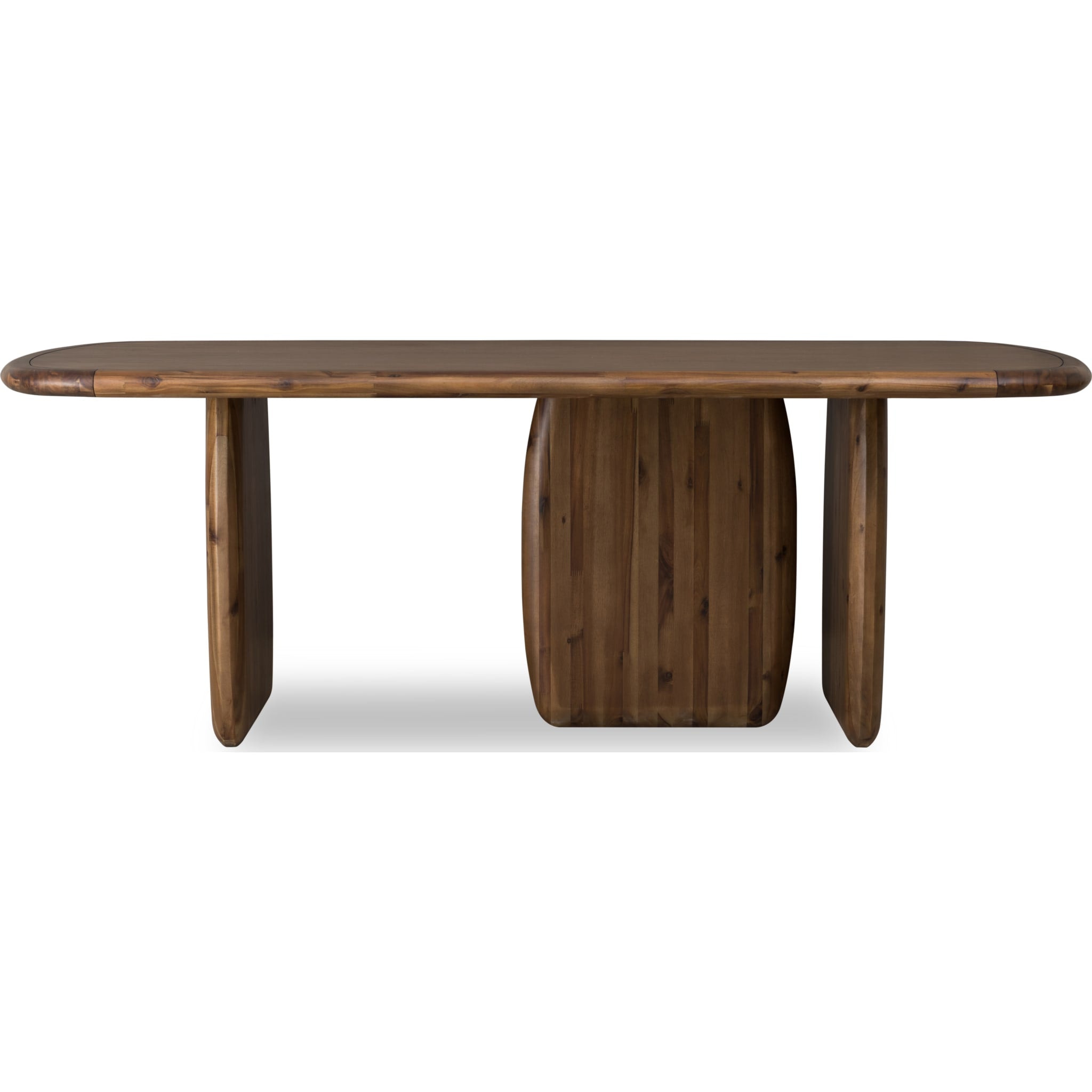 Xolani Rectangular Acacia Wood Pedestal Dining Table - Natural Impala Finish - Perfect for Kitchen, Dining Room, or Outdoor Patio Furniture