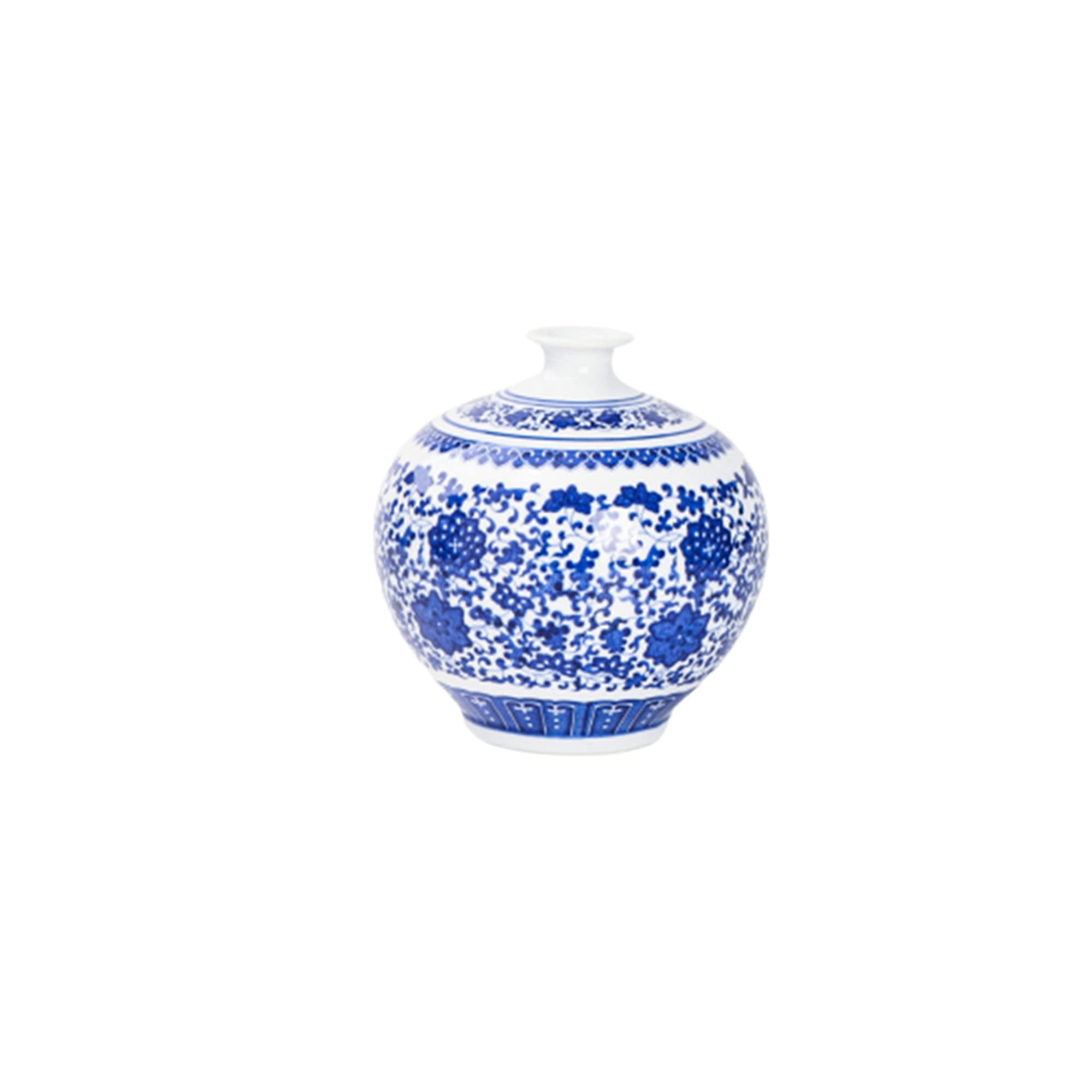 KORANGE Blue Ceramic Vase - Handcrafted Ginger Jar for Flowers, Home Decor, Table Centerpiece | Perfect for Living Room, Bedroom, Wedding Decor & Gift Giving