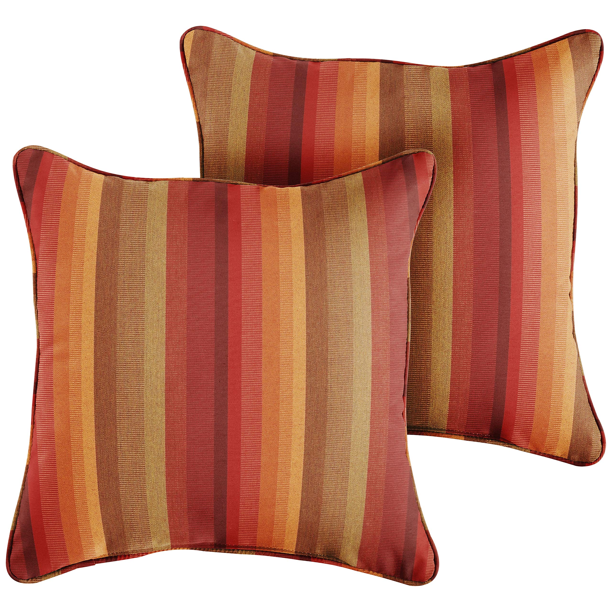 Sorra Home x Sunbrella Indoor/Outdoor XL Corded Pillows 24x24 Inch - Weather-Resistant Decorative Throw Pillows for Patio, Sofa & Bed - Astoria Sunset Pattern