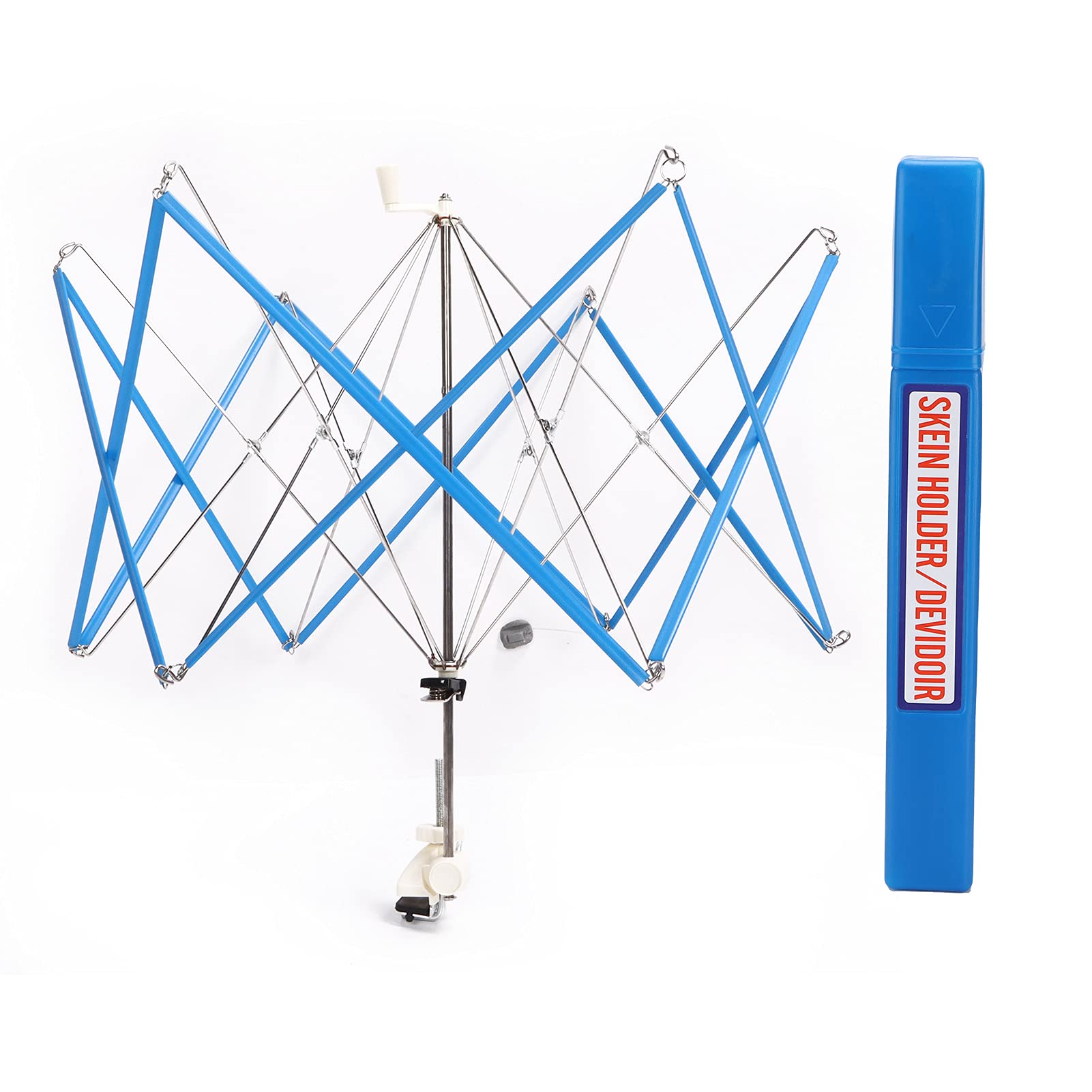 Stainless Steel Yarn Ball Winder & Umbrella Swift - Hand Operated Hank Winder with Tabletop Clamp for Knitting, Crochet & DIY Craft Projects - Perfect for Yarn Organization and Fiber Arts Enthusiasts
