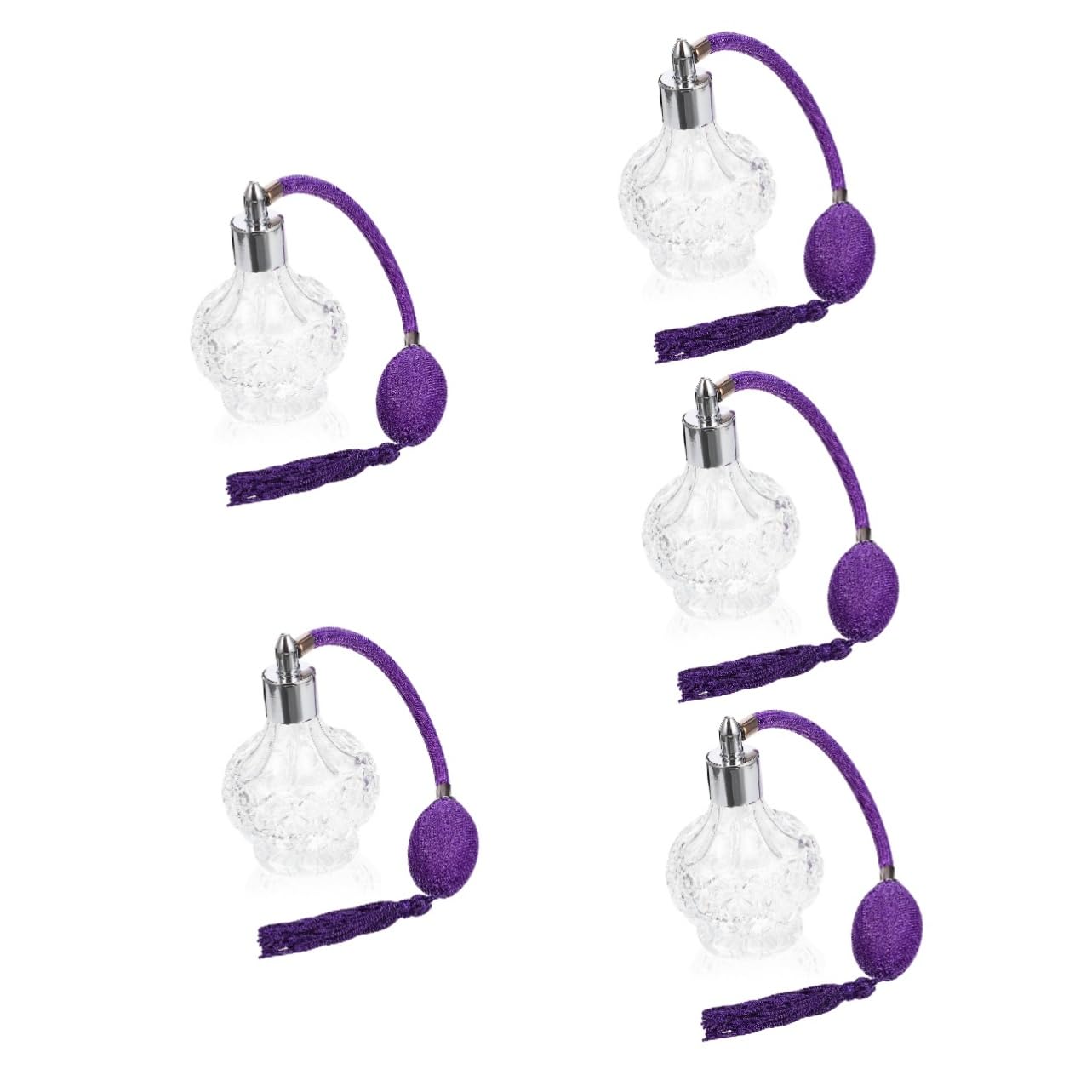 DOITOOL 5-Piece Mini Glass Star Perfume Spray Bottles Set - Small Travel Refillable Perfume Atomizers for Essential Oils, Fragrances & DIY Cosmetics - Perfect for Purse, Gym Bag & Travel Accessories