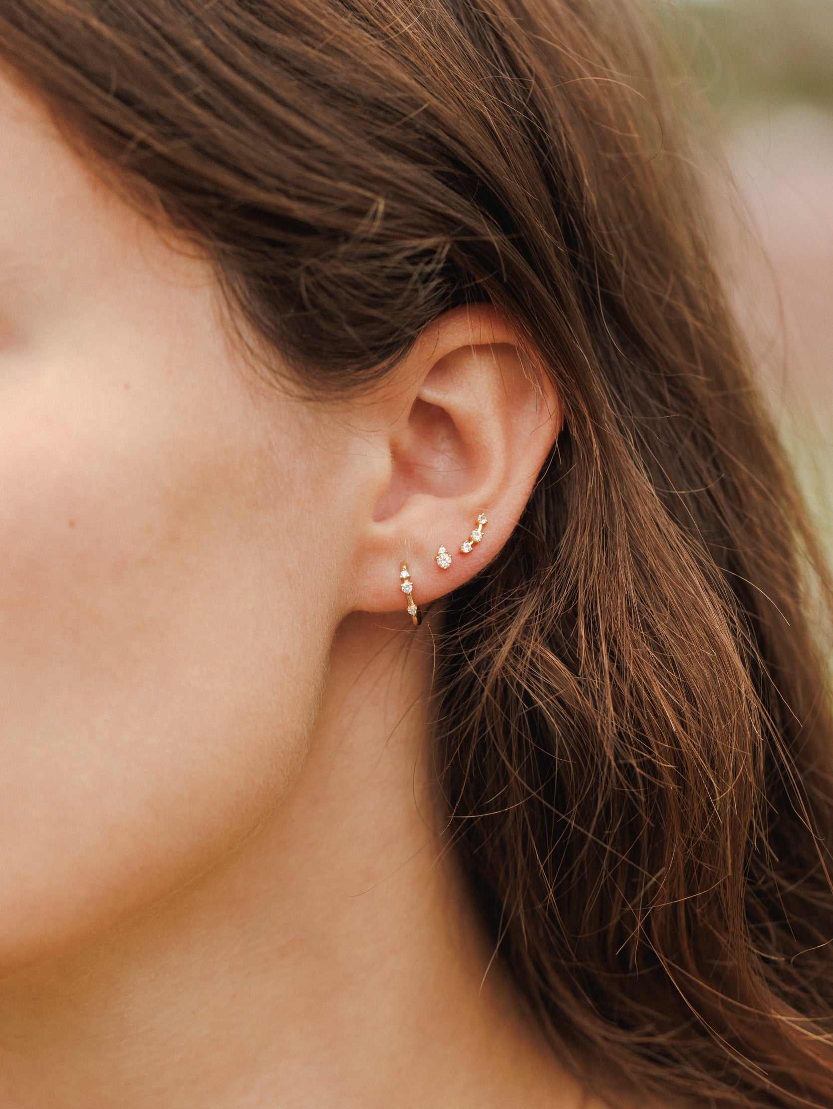 Orion Diamond Hoops - 14K Gold Plated Sterling Silver Earrings for Women | Hypoallergenic & Tarnish-Resistant | Perfect for Everyday Wear, Parties & Special Occasions