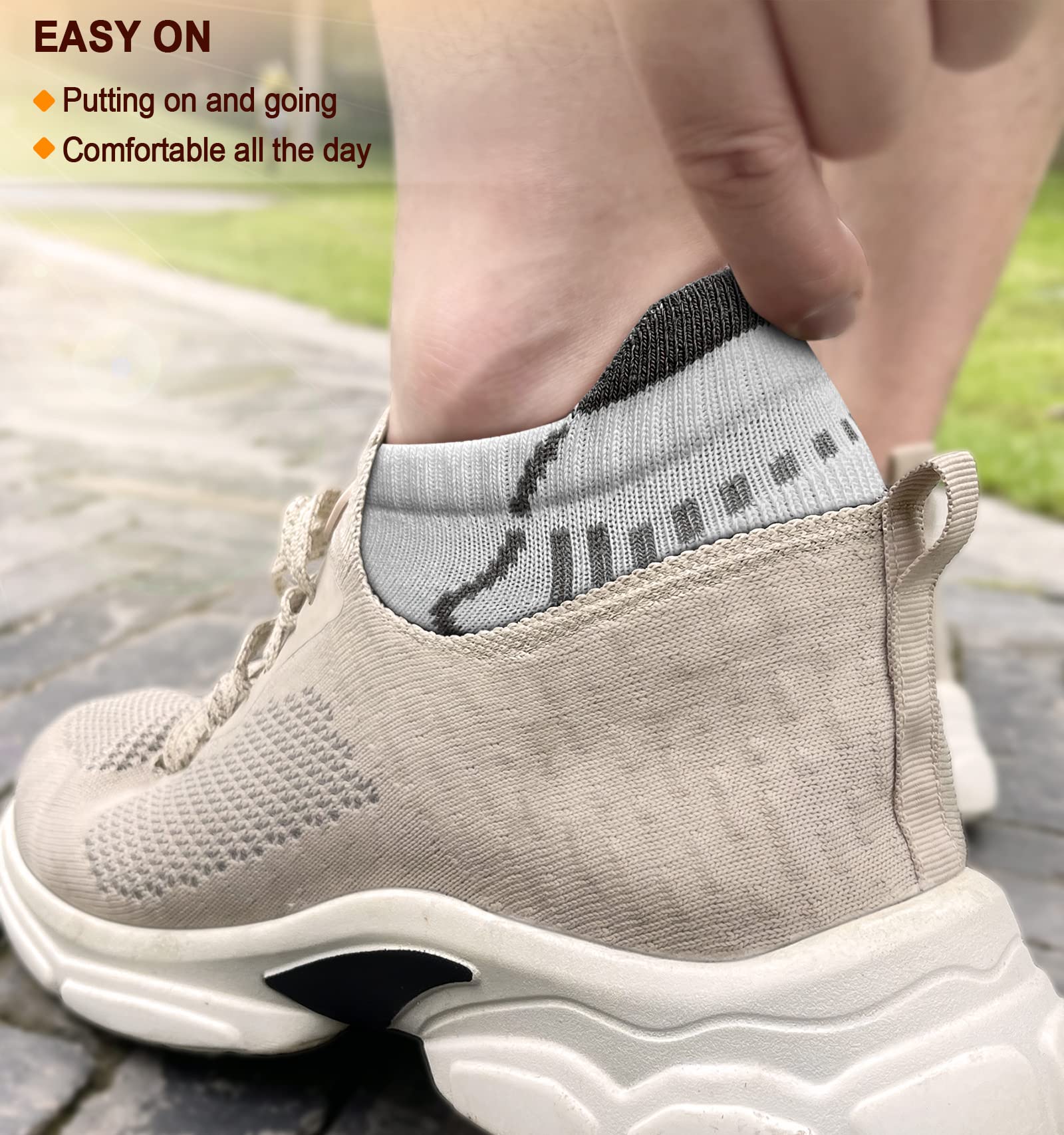BULLIANT Women's Athletic Ankle Socks 6-Pack - No Show Cushioned for Running & Walking with Arch Support - Gym & Daily Wear