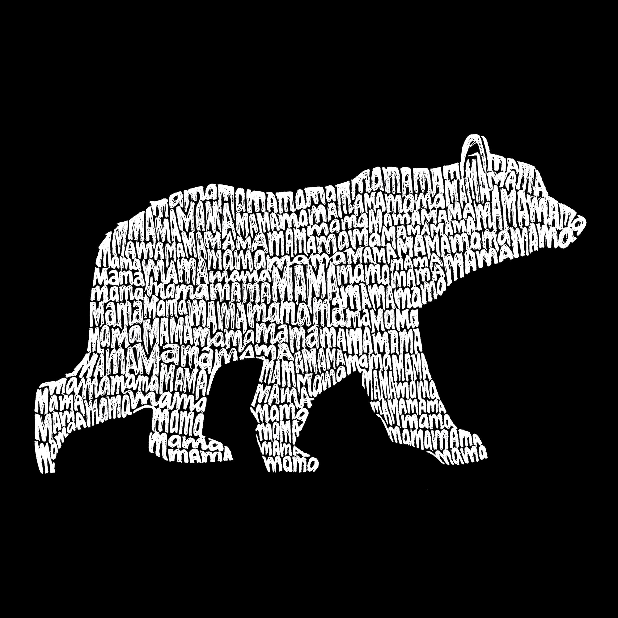 LA POP ART Women's Word Art Hooded Sweatshirt - Mama Bear Graphic Pullover | Soft Fleece Hoodie for Moms | Perfect for Casual Wear, Mother's Day Gifts & Family Outings