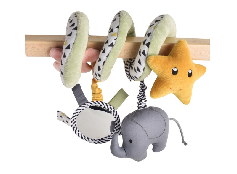 Organic Cotton Elephant Sensory Spiral Toy - Soft & Safe Baby Teether for Soothing Gums & Sensory Play - Perfect for Nursery, Playtime & Travel