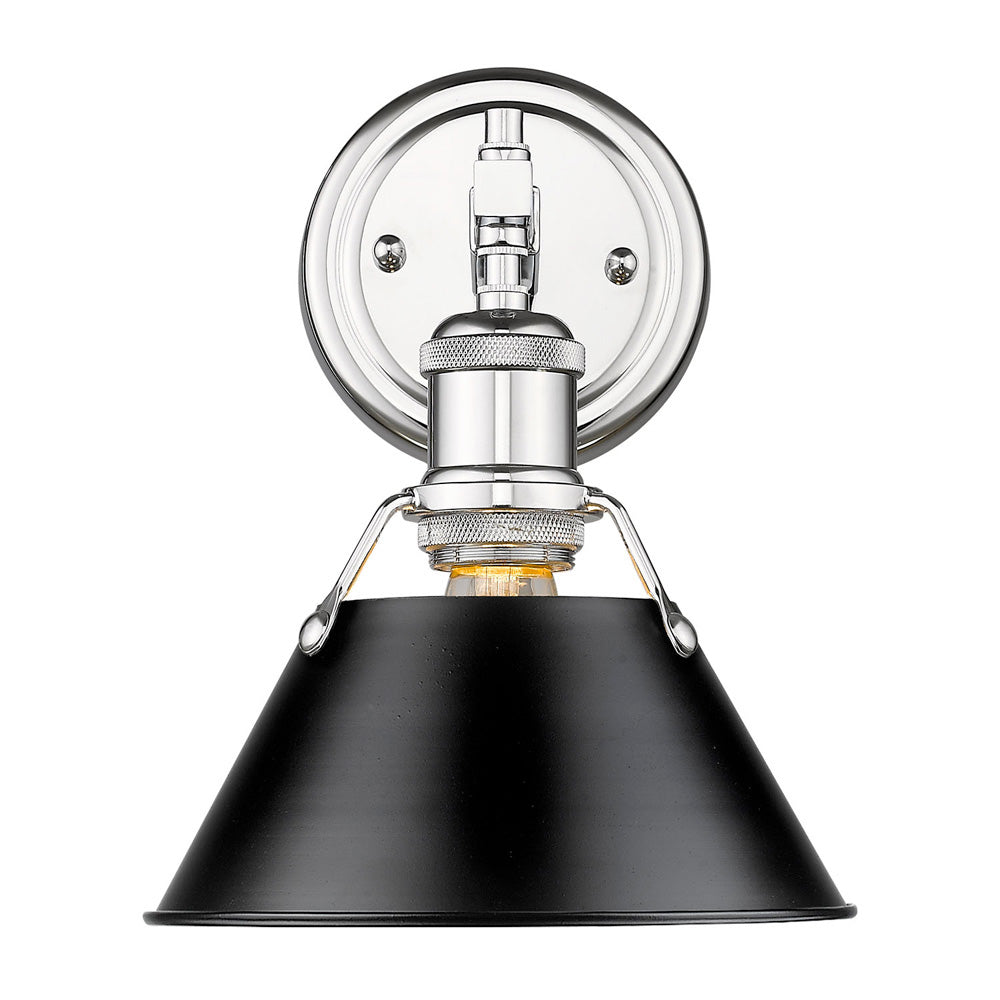 Orwell 1 Light Wall Sconce in Chrome - Modern Chrome Finish Wall Light for Bedroom, Living Room, Hallway & Entryway Lighting