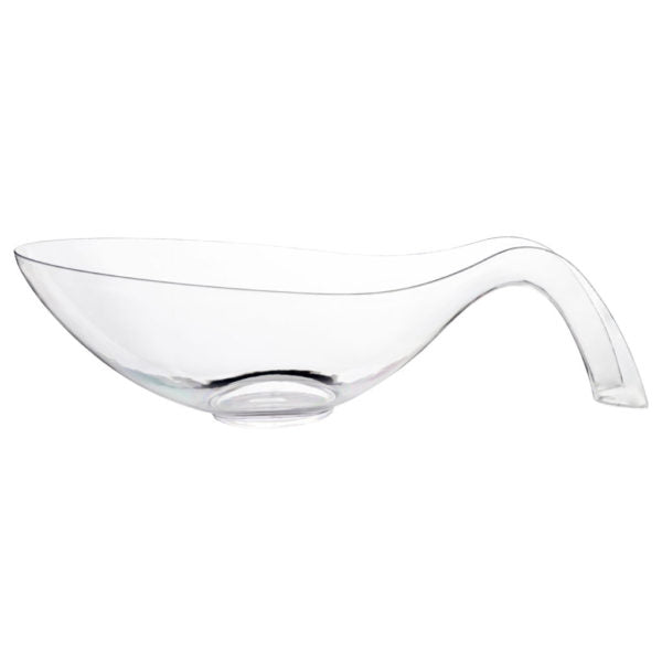 2 Pack Clear Salad Bowls - Spoon Shaped Serving Dishes for Salads, Pasta, Desserts & Party Food - Durable BPA-Free Plastic Bowls for Home, Restaurant & Outdoor Use