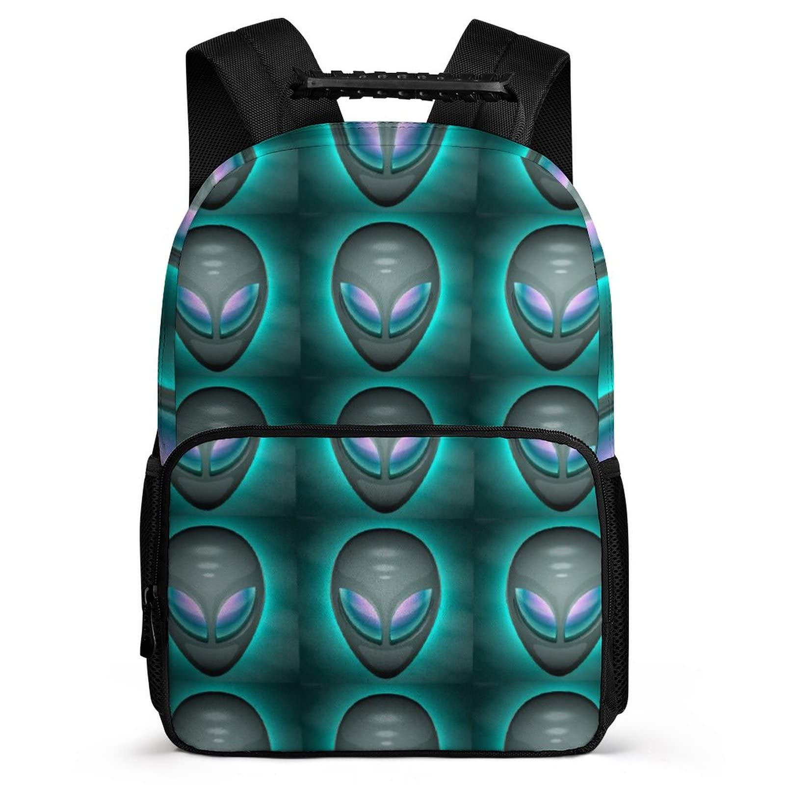 Lightweight Anti-Theft School Backpack with Mesh Pockets - Space Alien Design for Men & Women - Perfect for High School, College, Travel & Daily Use - Durable Felt Fabric Rucksack