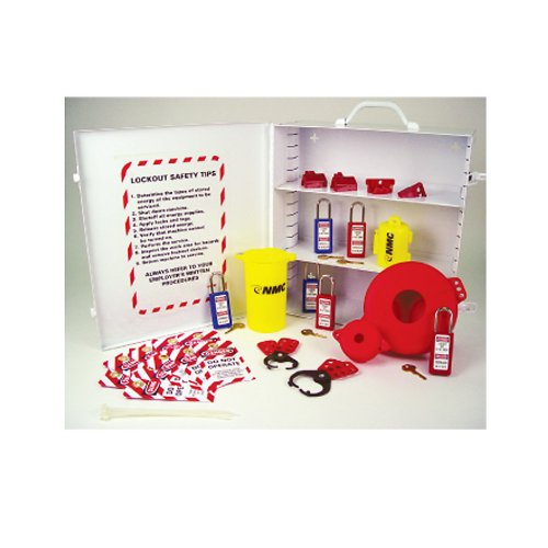 Lockout Tagout Safety Cabinet - White with Lockout/Tagout Supplies - OSHA Compliant for Workplace Safety & Hazard Control