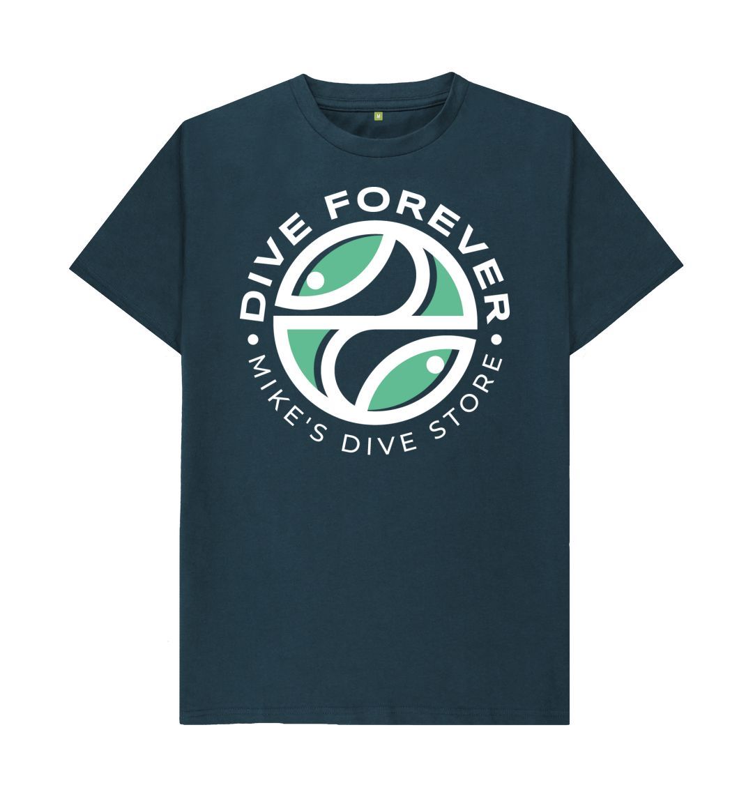 Forever Dive T-Shirt - Green Logo with White Outline - Casual Wear for Beach, Surfing & Outdoor Activities