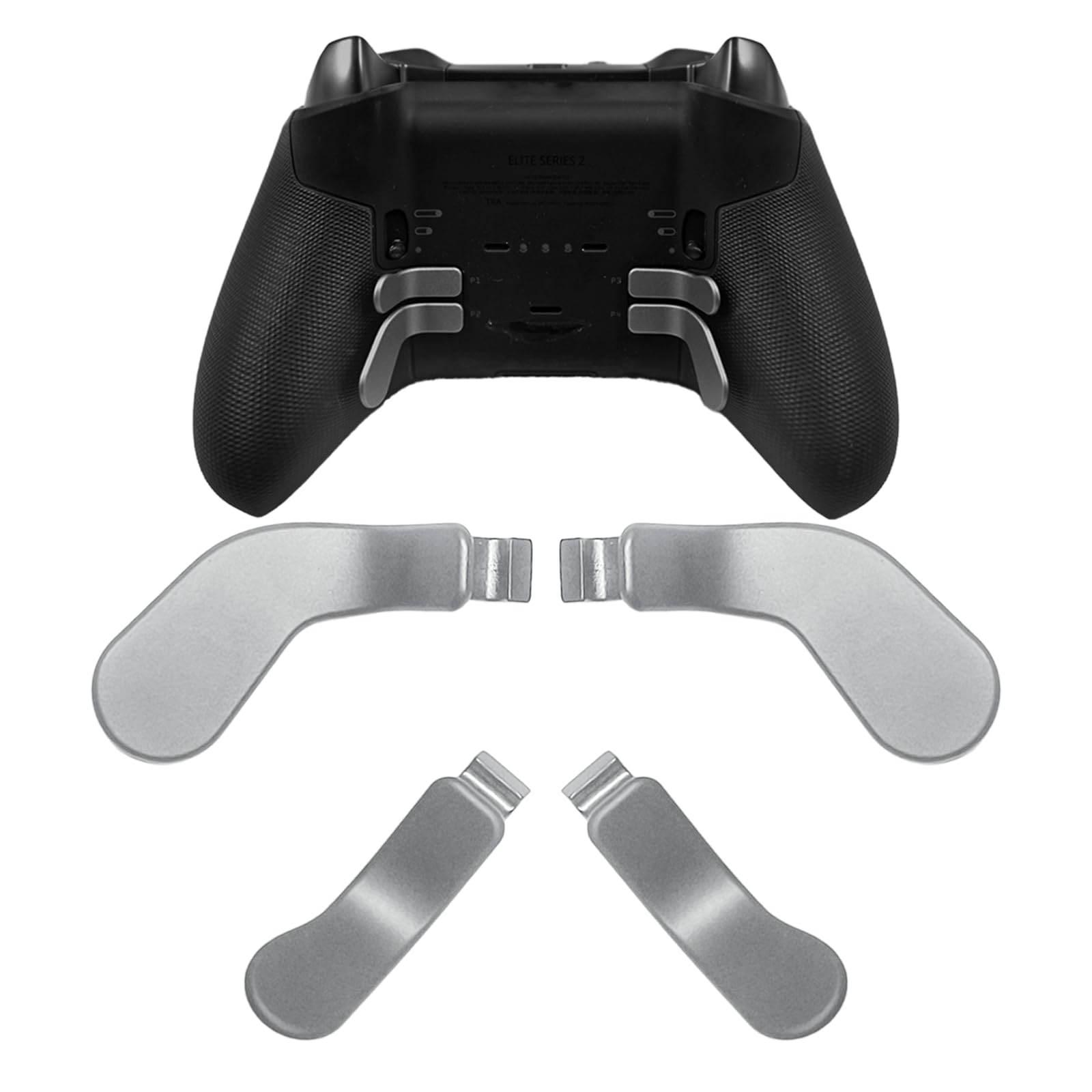 CaoXiong 4 Pack Metal Paddles for Xbox Elite Series 2 Controller - Silver Back Buttons Replacement | Enhanced Gaming Performance for FPS, Racing & Competitive Play