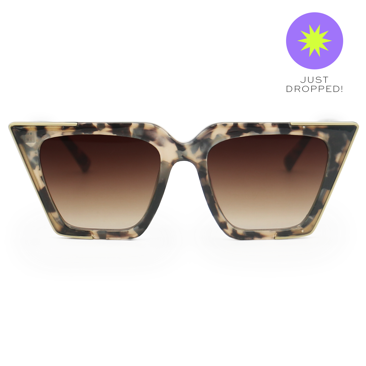Sustainable Tortoise Frame Brown Lens Cateye Sunglasses for Women - Eco-Friendly Fashion Sunglasses for Outdoor, Beach & Driving - UV Protection Retro Style Shades