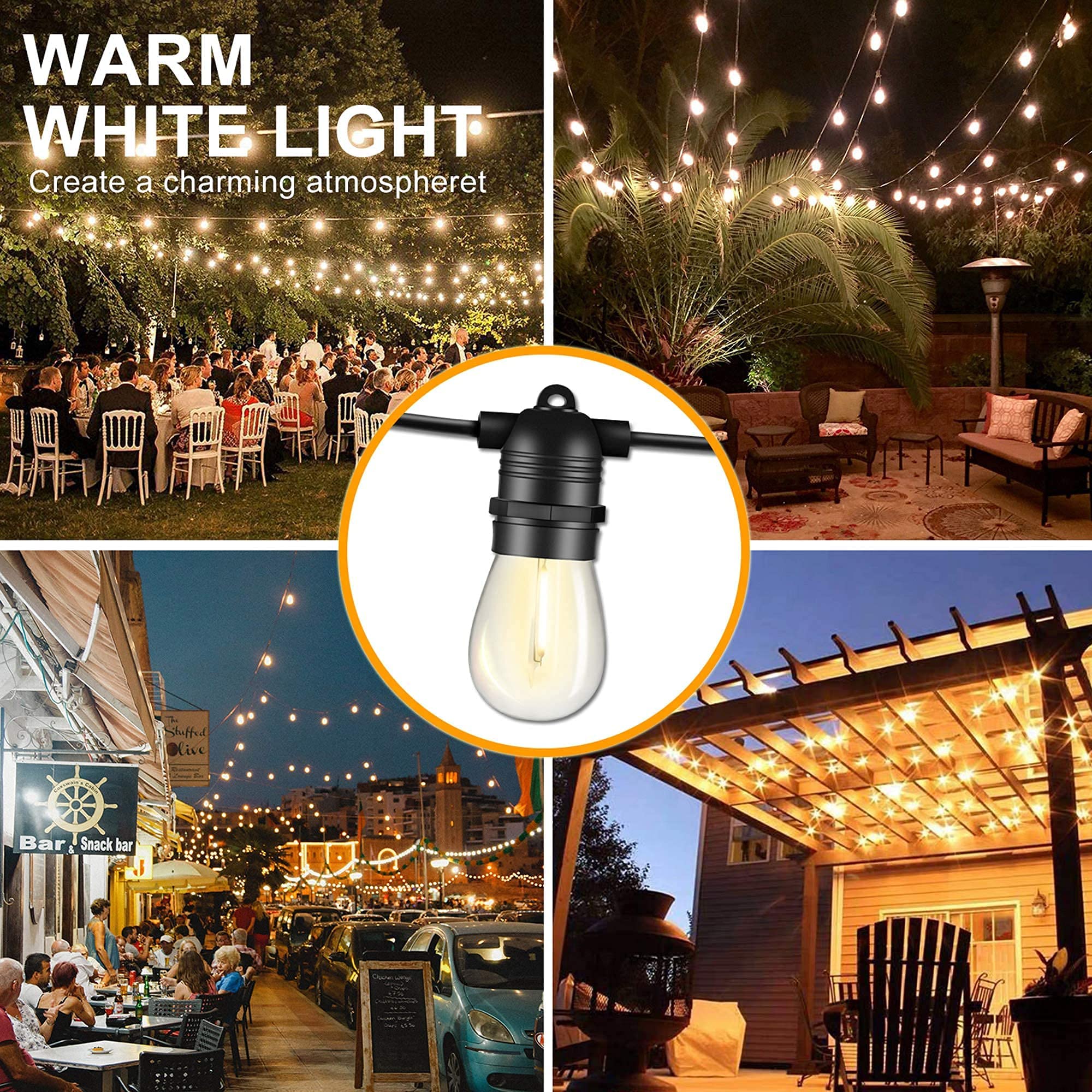 10FT Solar Extension Cable - Compatible with SUNAPEX Solar String Lights (27FT, 48FT, 96FT) - Weatherproof Cord for Optimal Sunlight Placement - Perfect for Garden, Patio & Outdoor Lighting