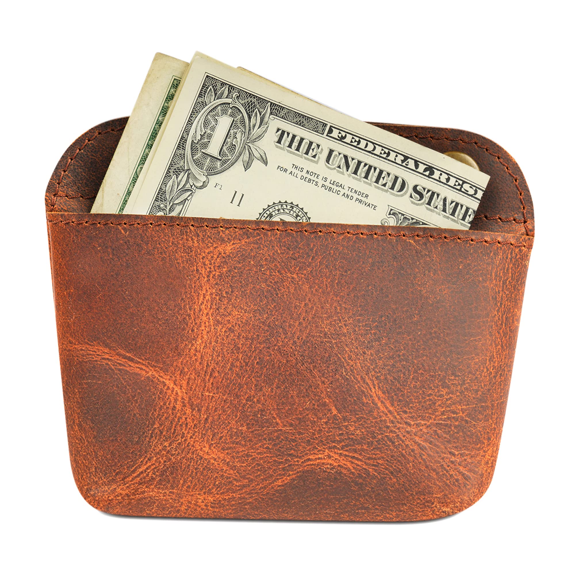Handmade Leather Double Snap Pouch - Minimalist Coin Purse, Cash & Card Holder, Makeup Bag & Travel Organizer | Durable Leather Clasp Wallet for Women & Men | Perfect for Everyday Use, Travel Accessories & Cable Storage