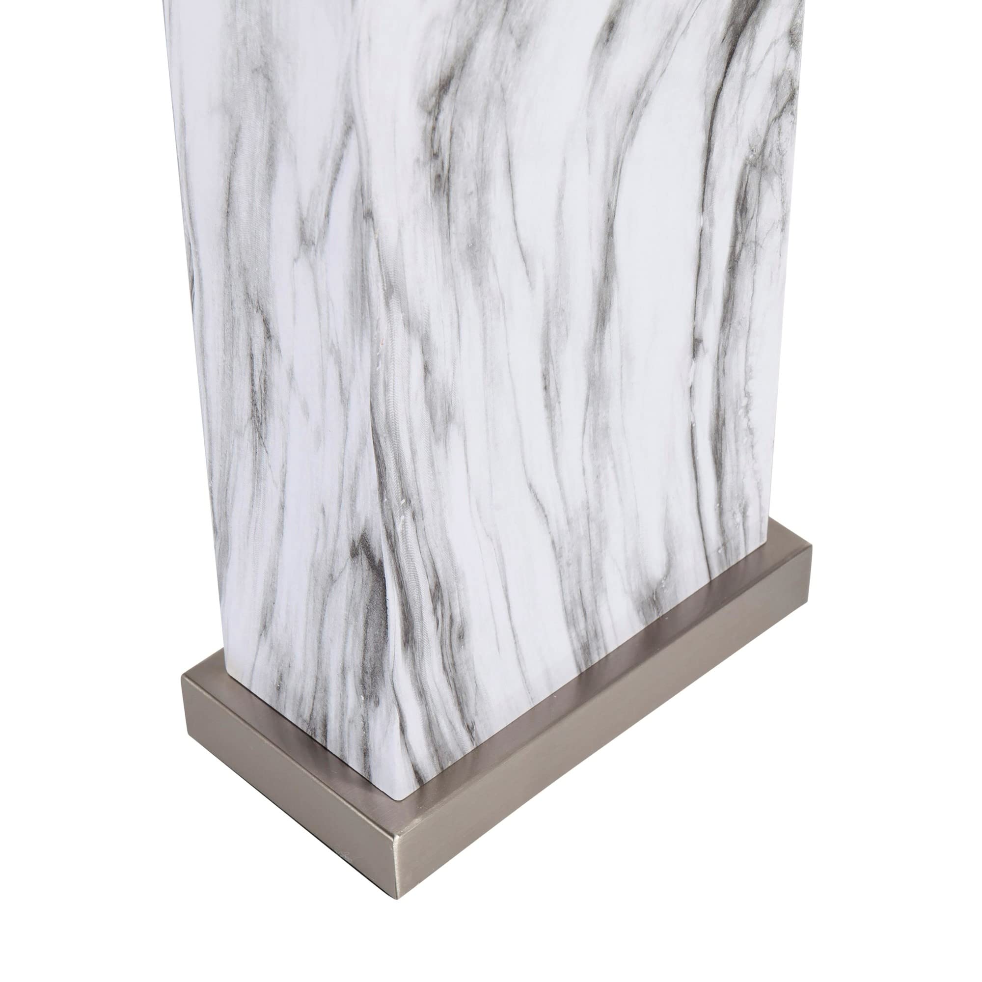 Modern White Cory Table Lamp - Stylish Desk & Bedside Nightstand Lamp for Living Room, Bedroom, Office - Energy Efficient LED Lighting for Reading & Relaxation