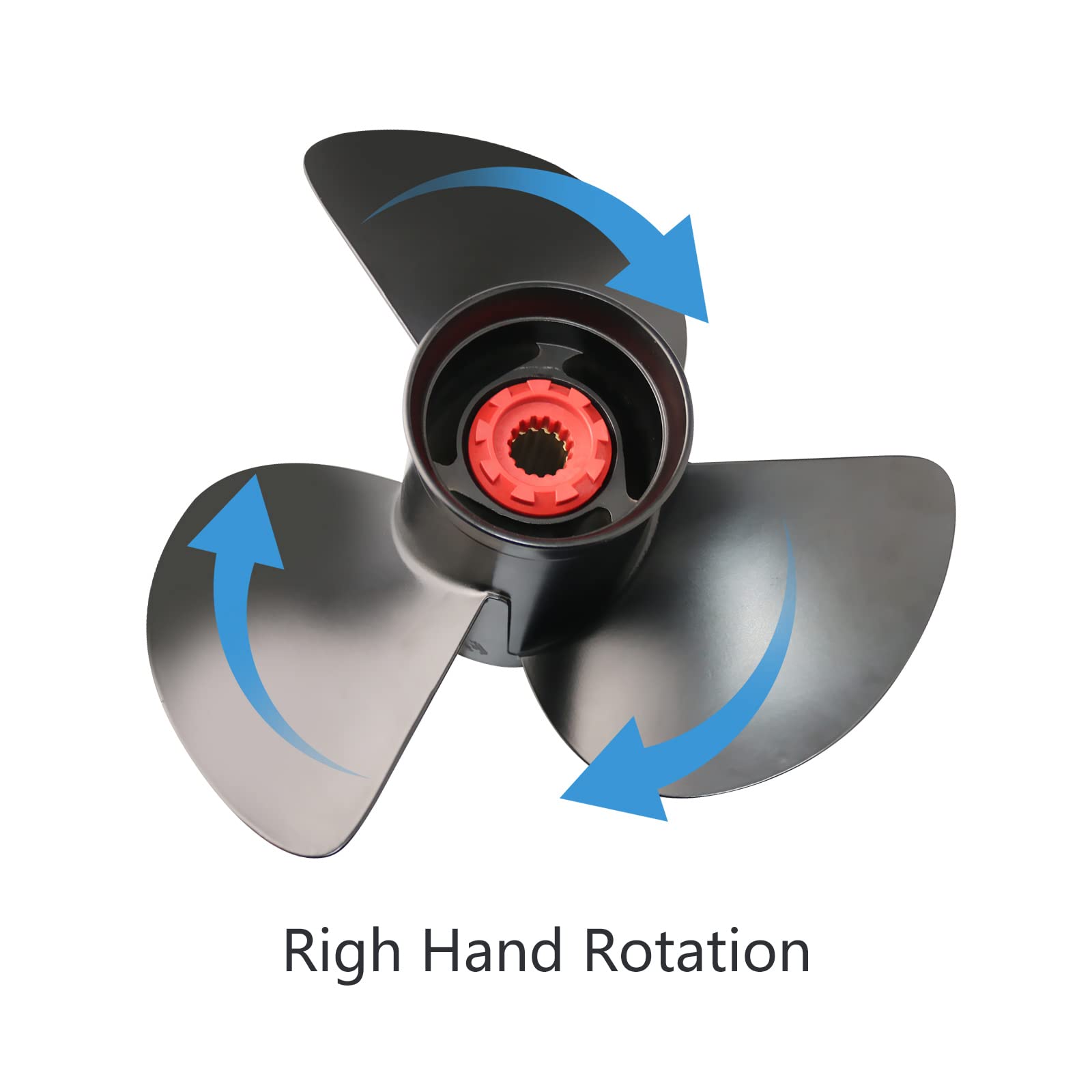 Jetman Aluminum Outboard Propeller 3-Blade 15 Spline RH - Compatible with Tohatsu 60HP-140HP Boat Engines (60HP/70HP/75HP/90HP/115HP/120HP/140HP) - Perfect for Fishing, Boating & Marine Activities