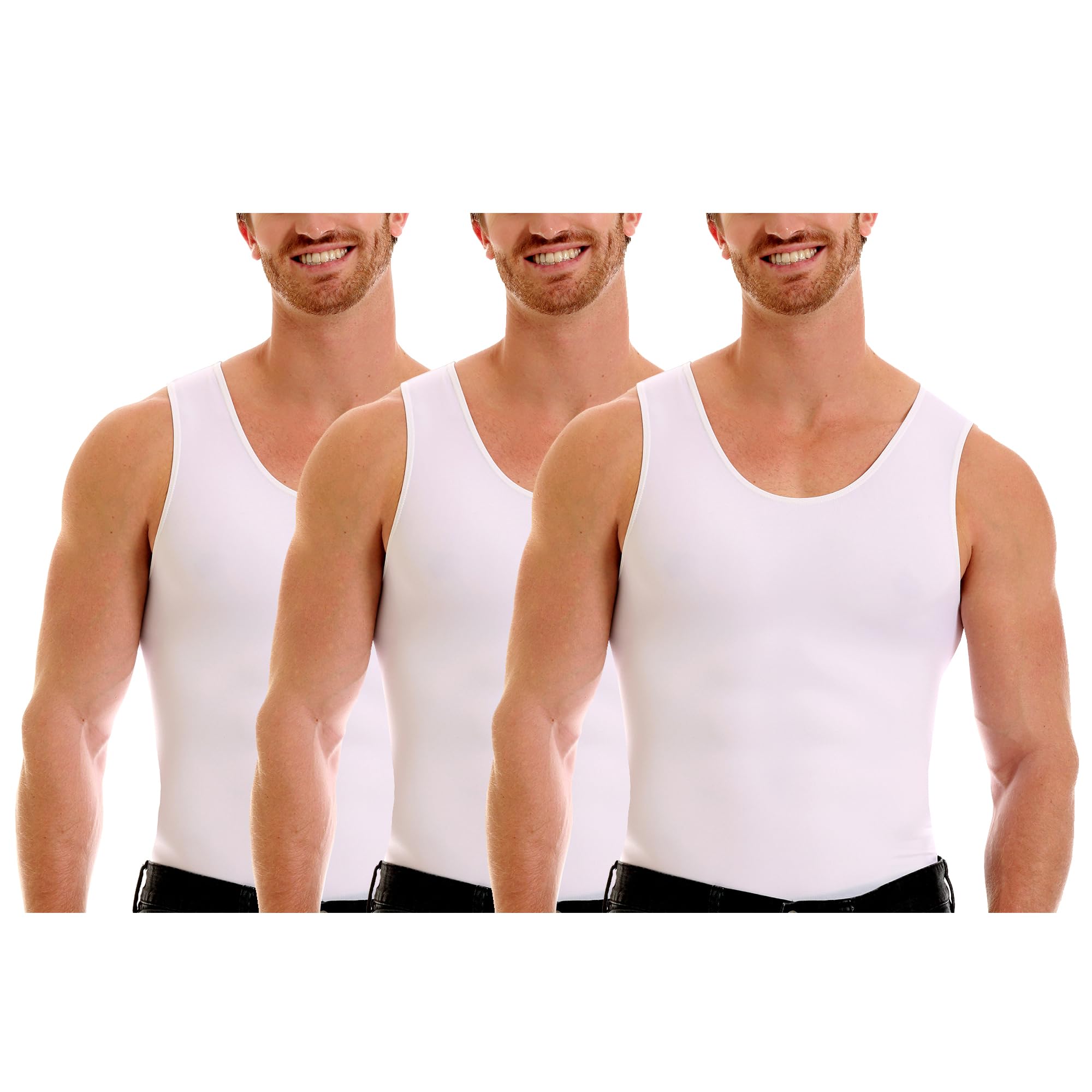 Insta Slim ISPRO Men's Slimming Muscle Tank Top - Shapewear Compression Shirt for Body Shaping & Workout (Made in USA) - Perfect for Gym, Weight Loss & Everyday Wear