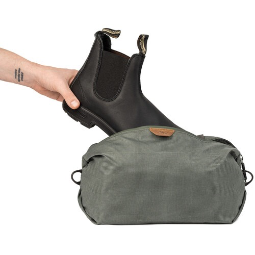 Peak Design Travel Shoe Pouch - Waterproof & Compact Shoe Storage Bag for Travel, Gym & Work (Sage Green) | Perfect for Business Trips, Workout Gear & Organization