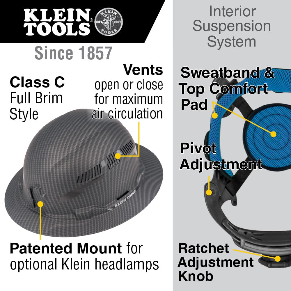 Klein Tools Hard Hat - Durable Safety Helmet for Construction Work