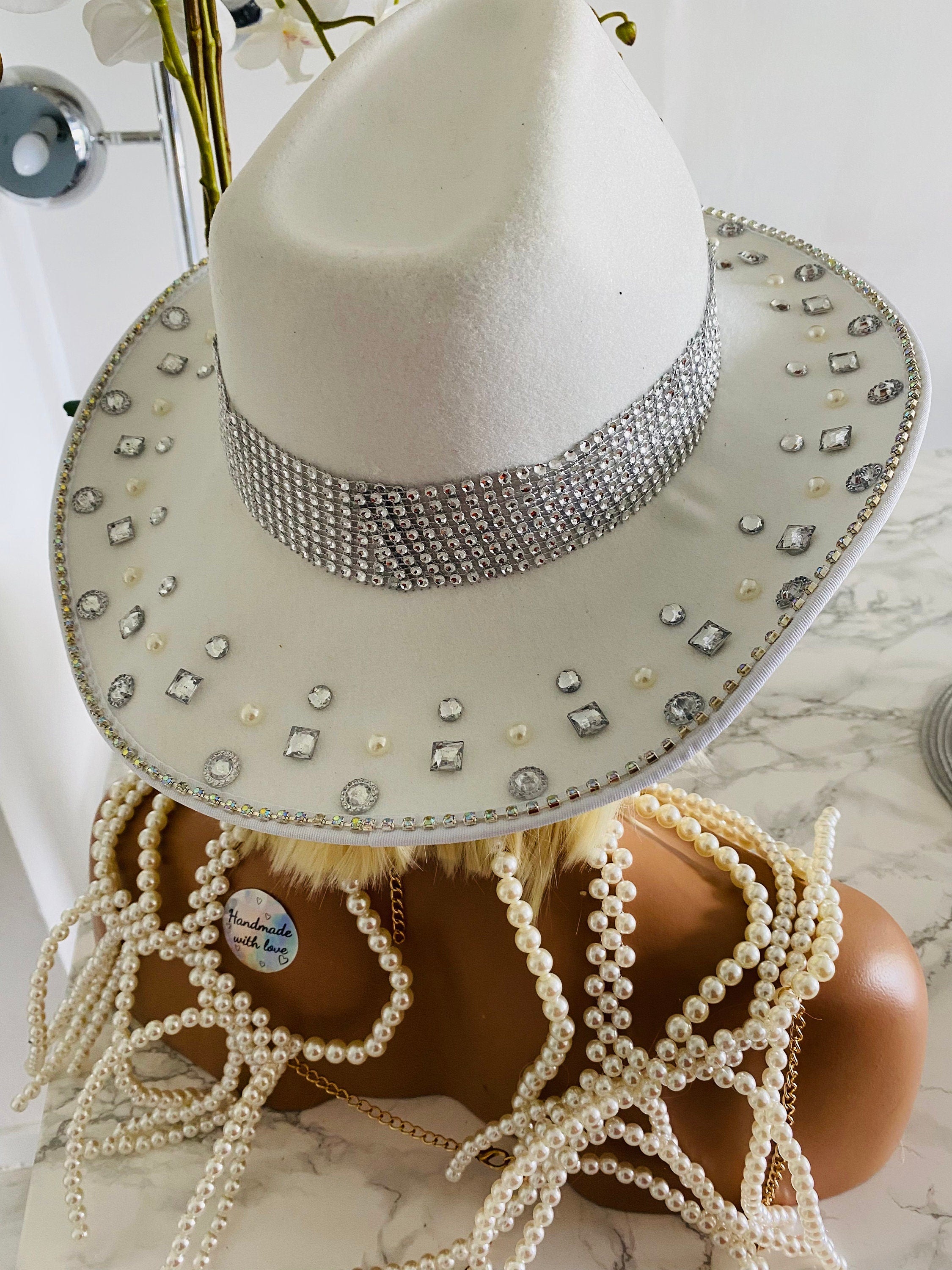 Sparkling Rhinestone Cowgirl Hat with Sequins - Western Party Hat for Bachelorette, Nashville Nights & Country Music Festivals - Perfect for Concerts, Rodeos & Themed Parties