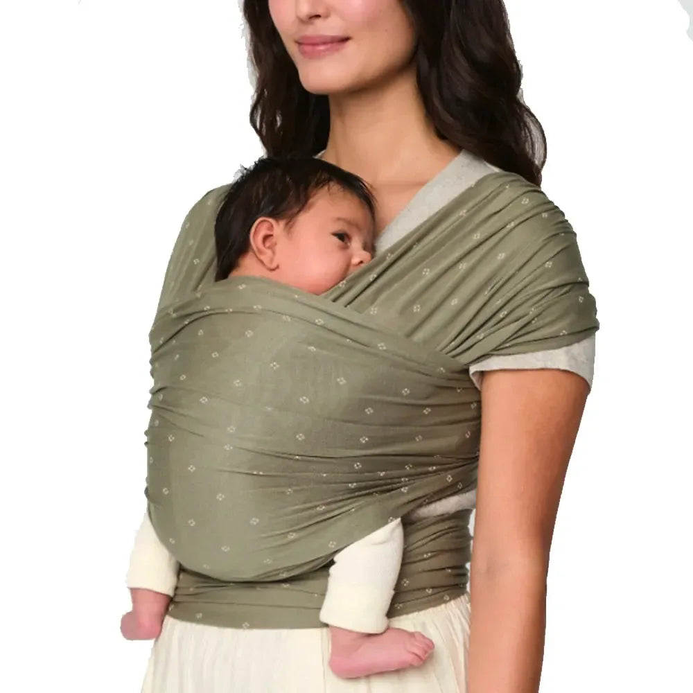 Ergo Baby Aura Baby Wrap - Soft & Breathable Sustainable Baby Carrier for Newborns to Toddlers (Olive Diamonds) - Perfect for Hands-Free Parenting, Shopping & Outdoor Adventures