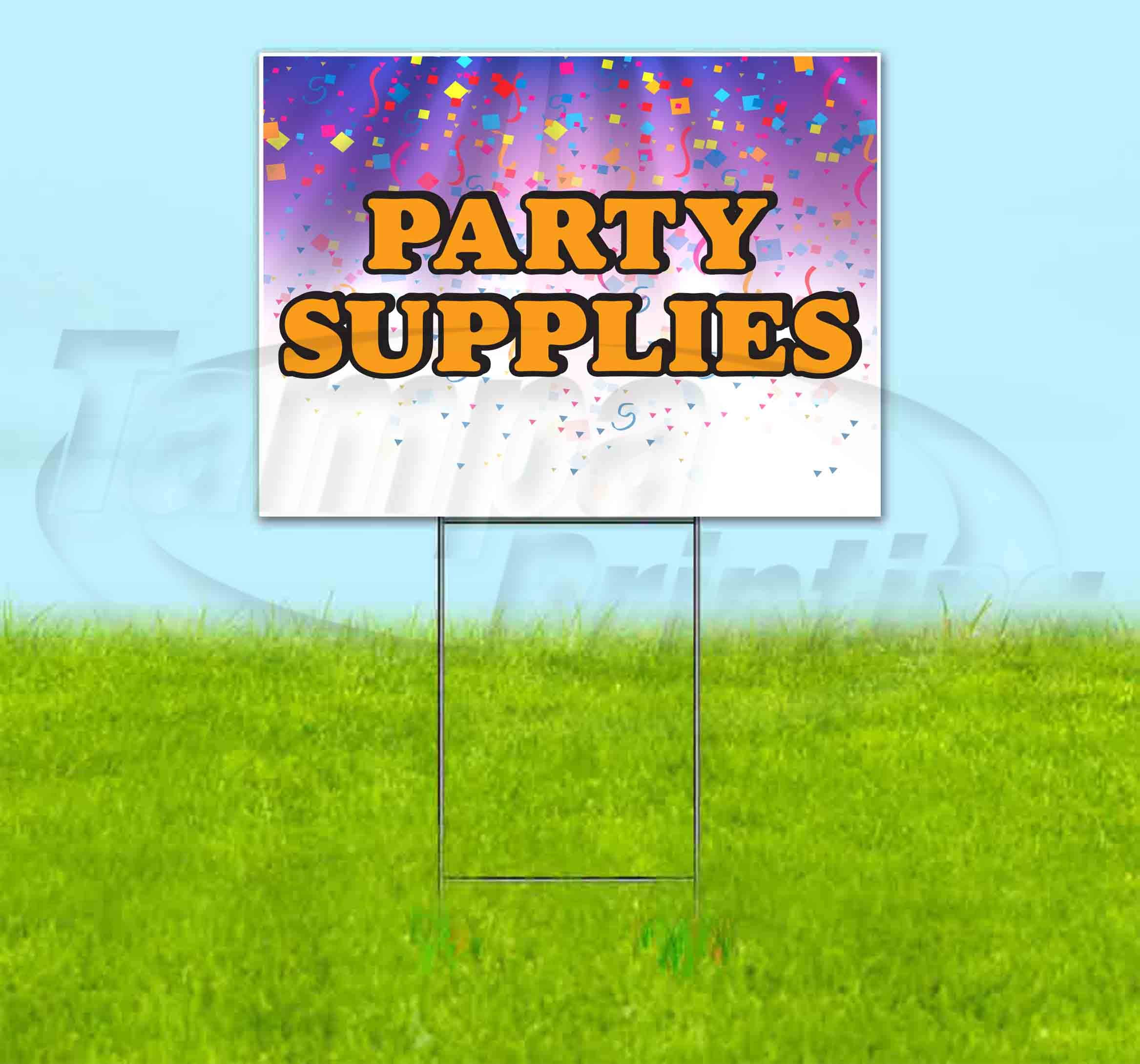 18x24 Inch Party Supplies V6 Yard Sign with Metal Step Stake - Bulk Discounts, Multi-Packs for Advertising & Events | Durable Outdoor Signage for Birthdays, Graduations, Business Promotions (Made in USA)