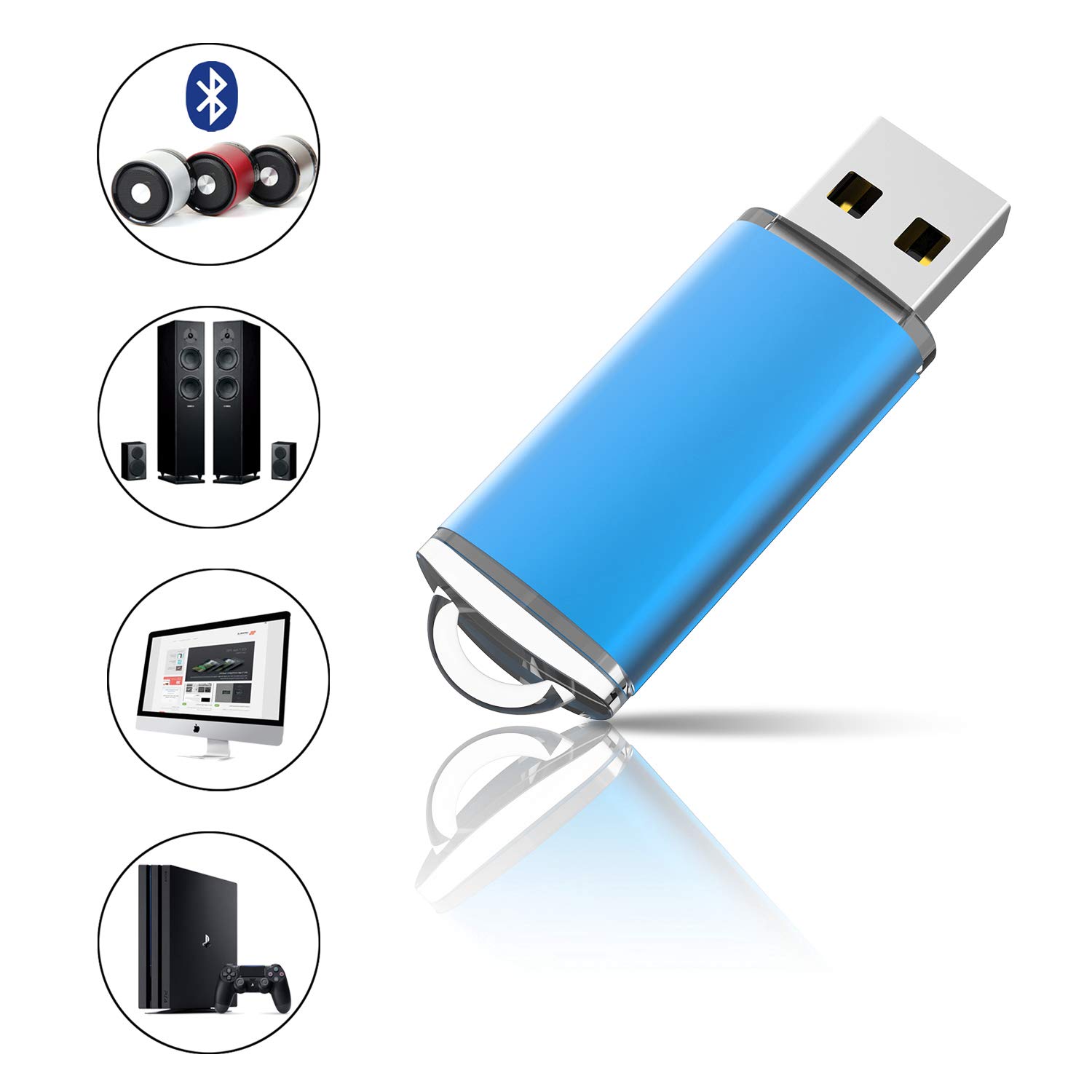 KEXIN 50 Pack 16GB USB Flash Drives - Blue Retractable USB 2.0 Memory Sticks with 30MB/s Speed for Windows/Mac/Linux - Perfect for Data Storage, File Transfer & School/Office Use