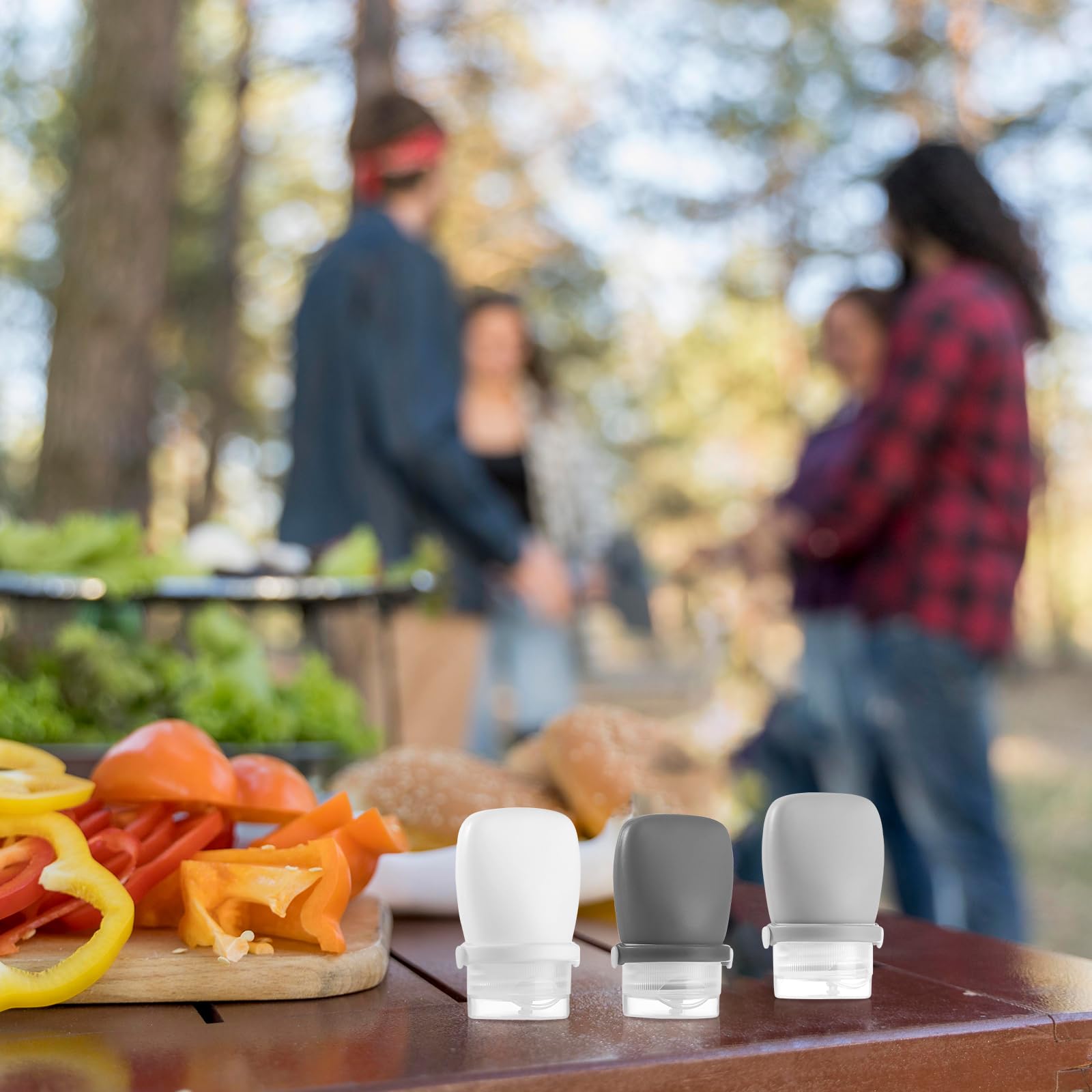 RONRONS 1oz Silicone Travel Bottles - TSA Approved Leak Proof Squeeze Containers for Shampoo, Conditioner, Toiletries, Sauces & Salad Dressings (4 Pack) - Perfect for Travel, Camping, Gym & Home Use