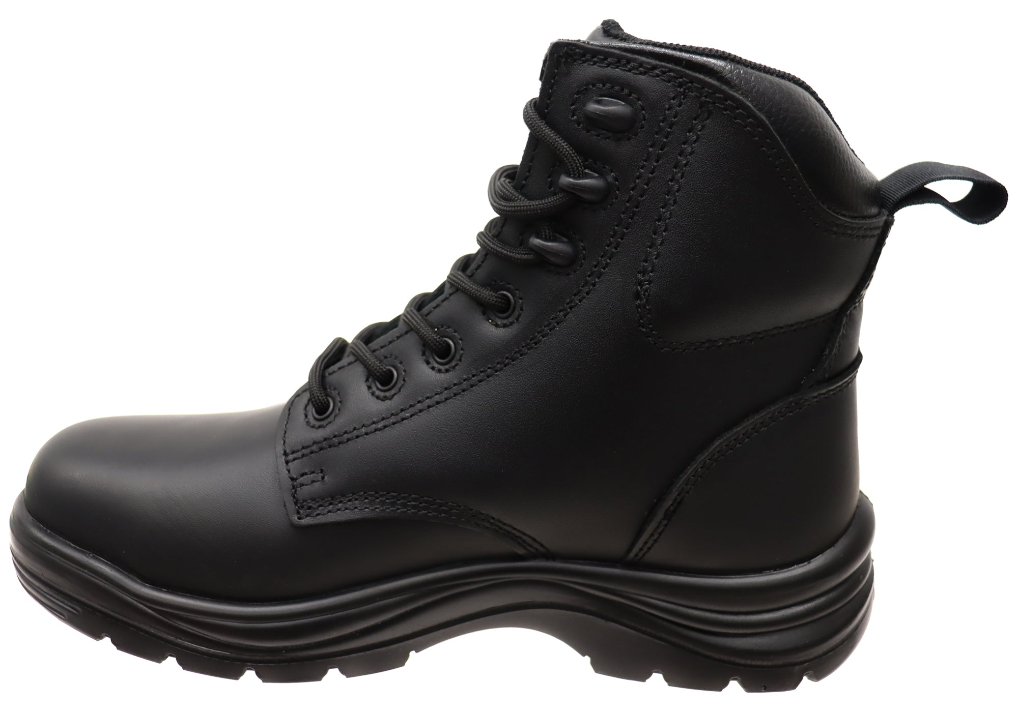 KingGee Men's Comfortable Leather Safety Work Boots with Lace-Up Design - Durable Non-Slip Shoes for Cooking, Construction & Outdoor Work