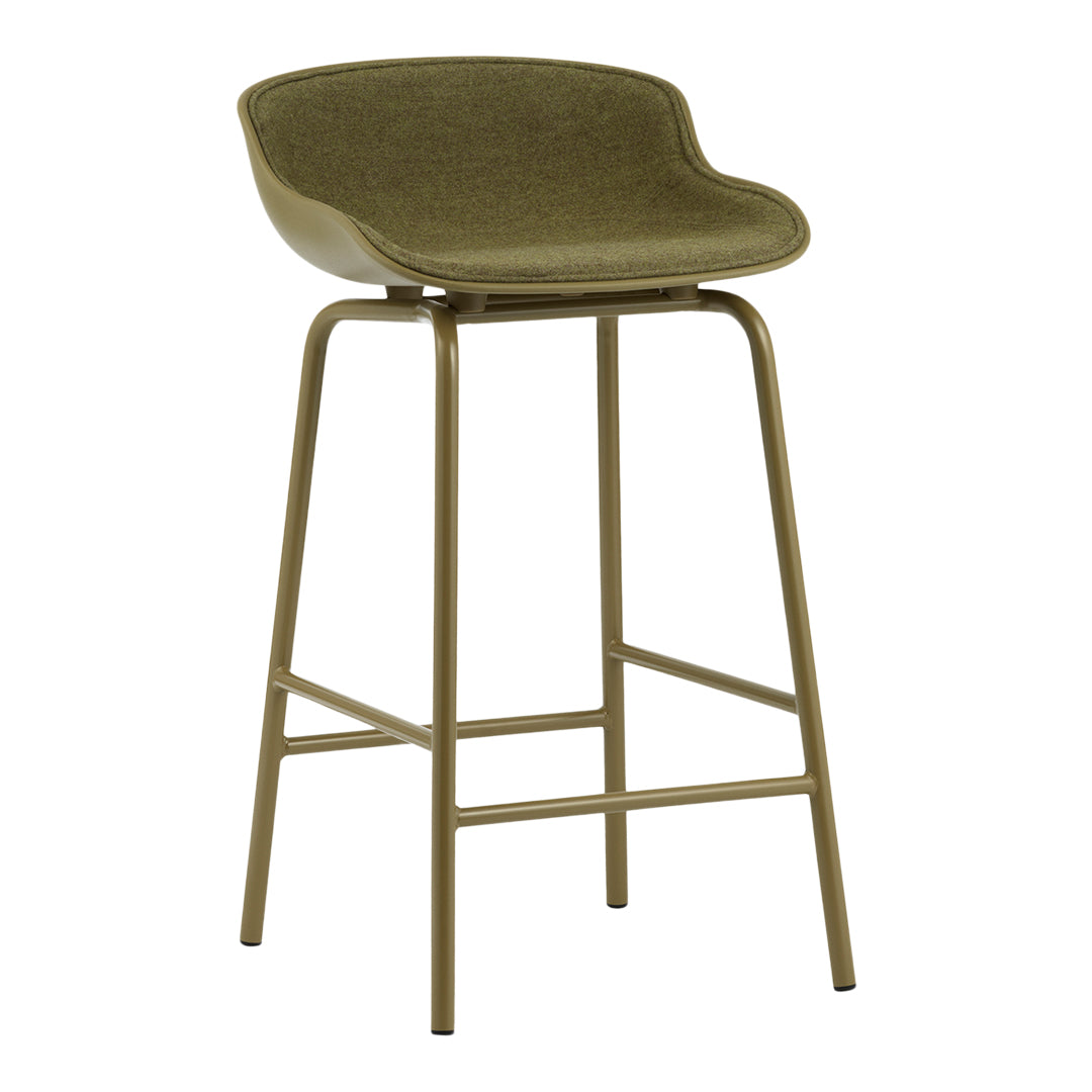 Modern Hyg Bar Stool with Front Upholstery - Comfortable Counter Height Stool for Kitchen Island, Breakfast Nook & Home Bar - Adjustable Height & Durable Construction