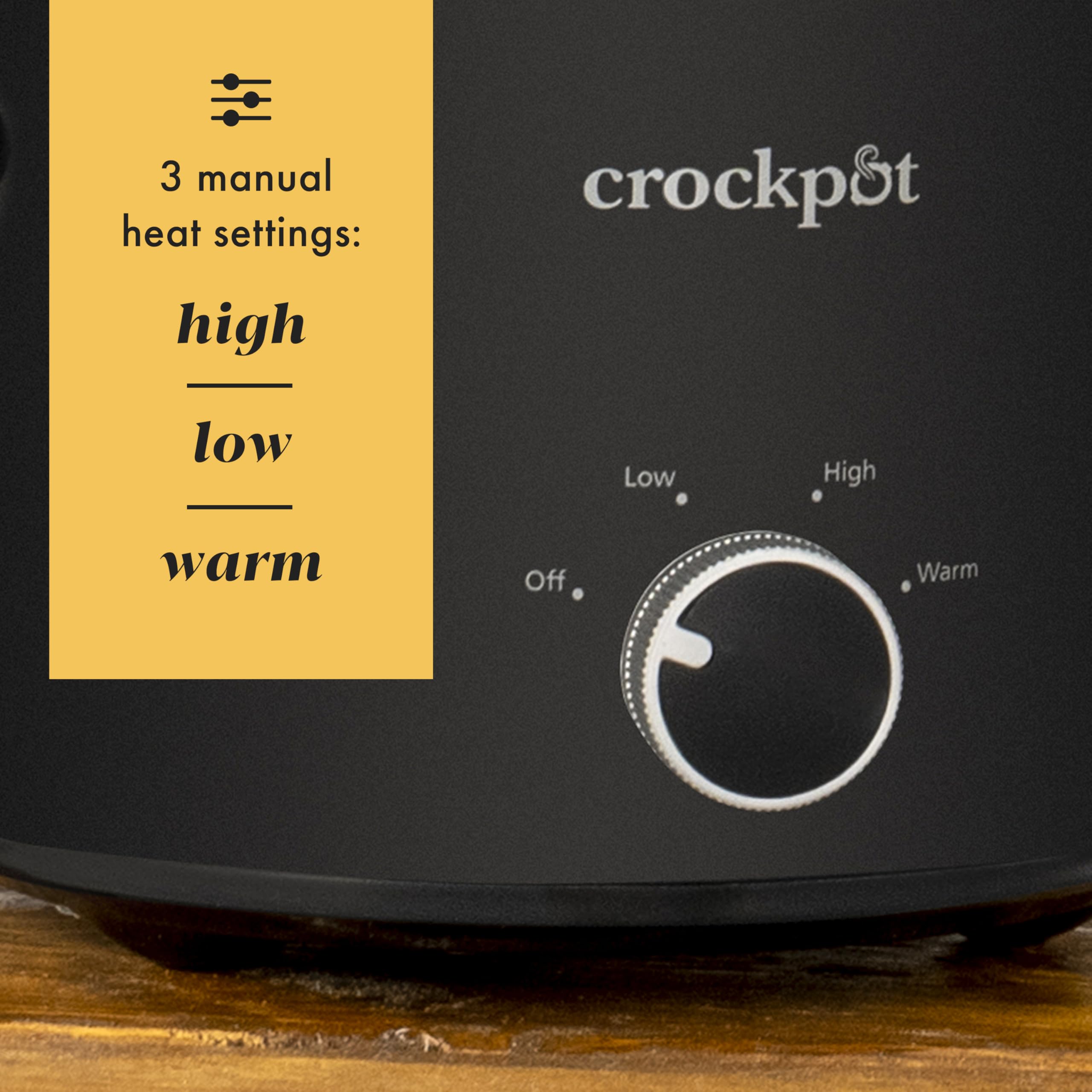 Crockpot® 2-Quart Classic Slow Cooker | Small Slow Cooker for Soups, Stews & Dips | Perfect for Dorms, Offices & Small Kitchens | Black