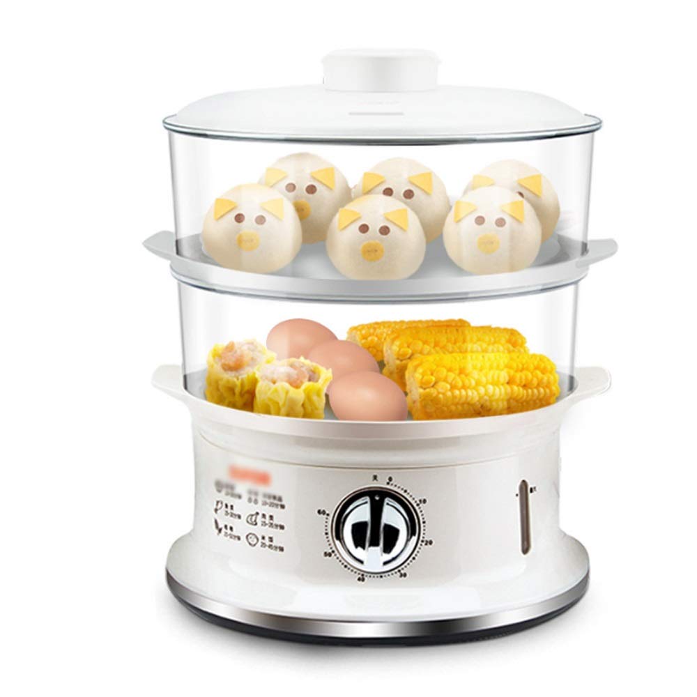 Large Capacity Electric Steamer - 2-Tier Multi-Function Food Steamer for Home Kitchen | Perfect for Vegetables, Dumplings & Healthy Meal Prep