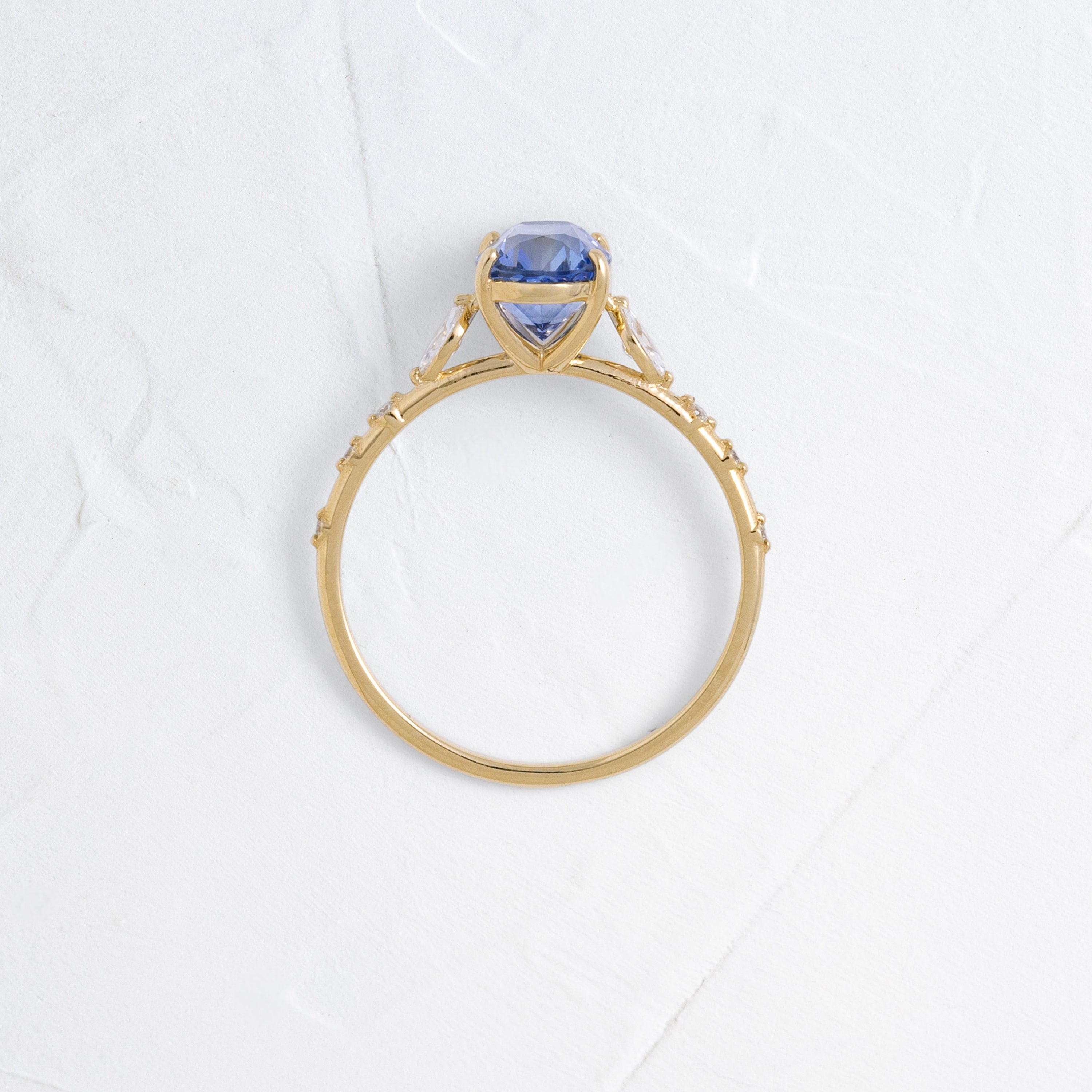 1.87ct Blue Sri Lanka Sapphire Chorus Ring - Elegant Wedding Band, Anniversary Gift & Engagement Jewelry for Women