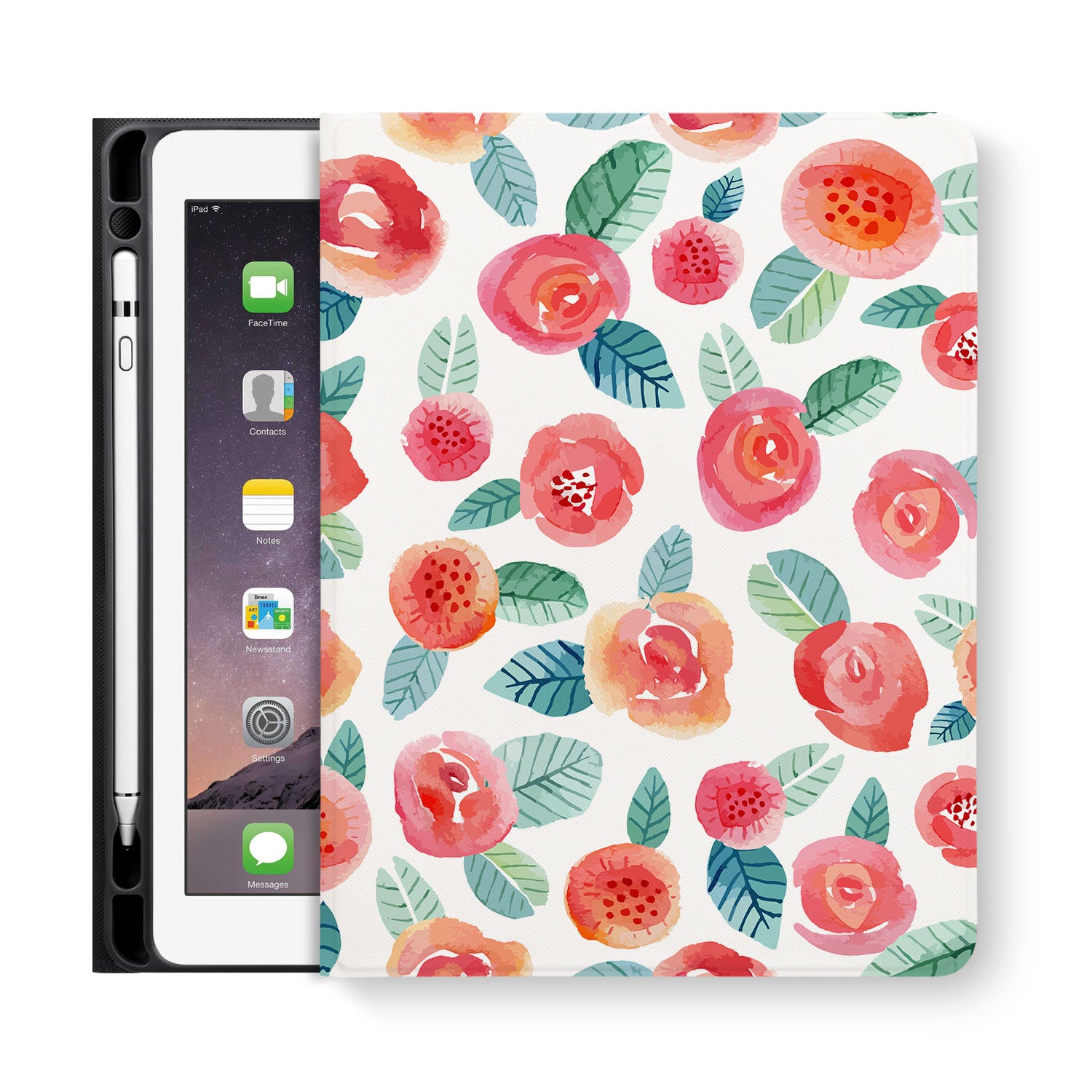 Premium iPad Folio Case with Auto Sleep/Wake - Rose Gold Protective Cover for iPad 6th/7th/8th/9th Gen | Slim Stand & Wallet Pocket | Perfect for Work, Travel & Home Use